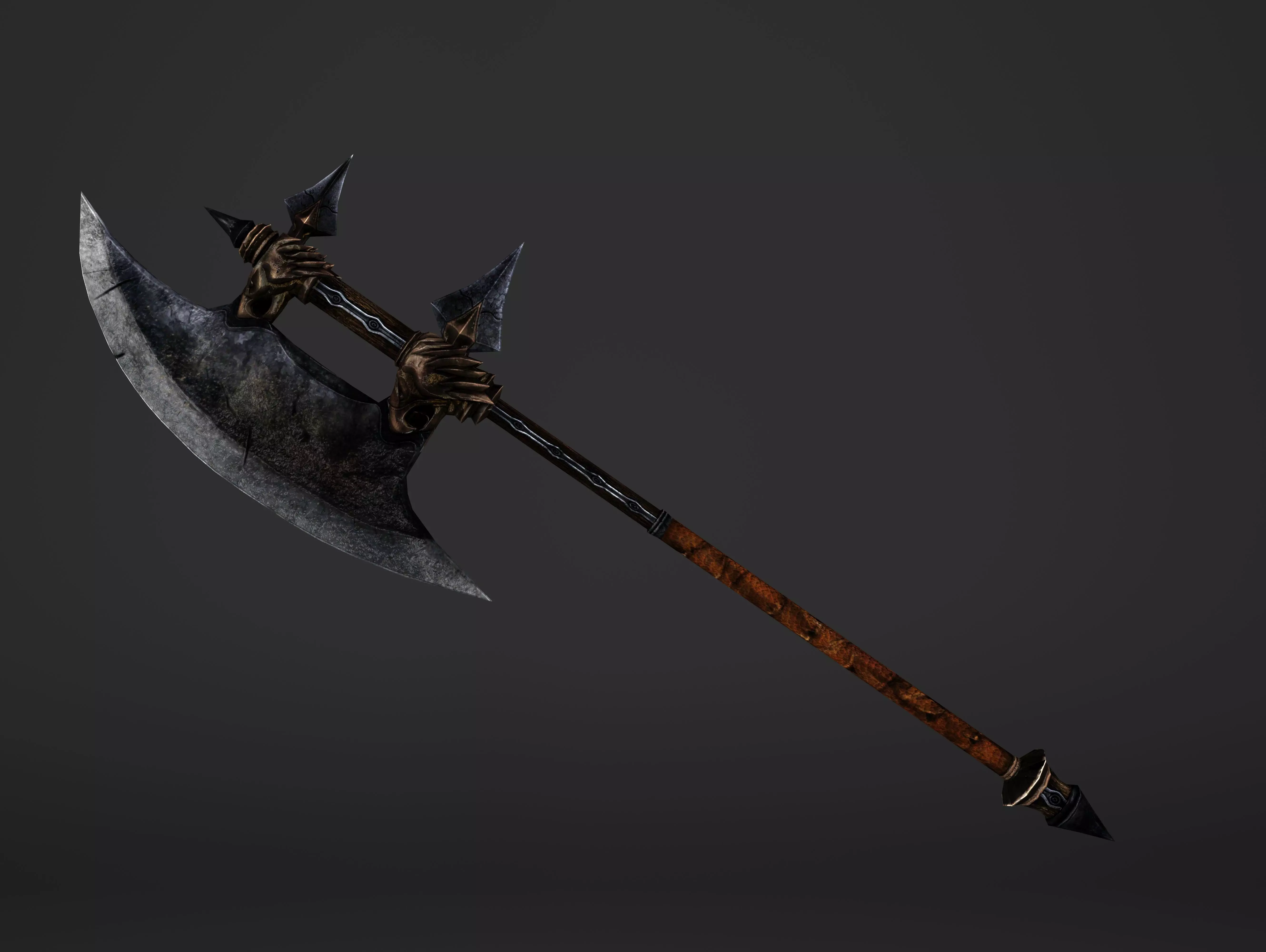 Execution Great Battleaxe Low-poly 3D model_0