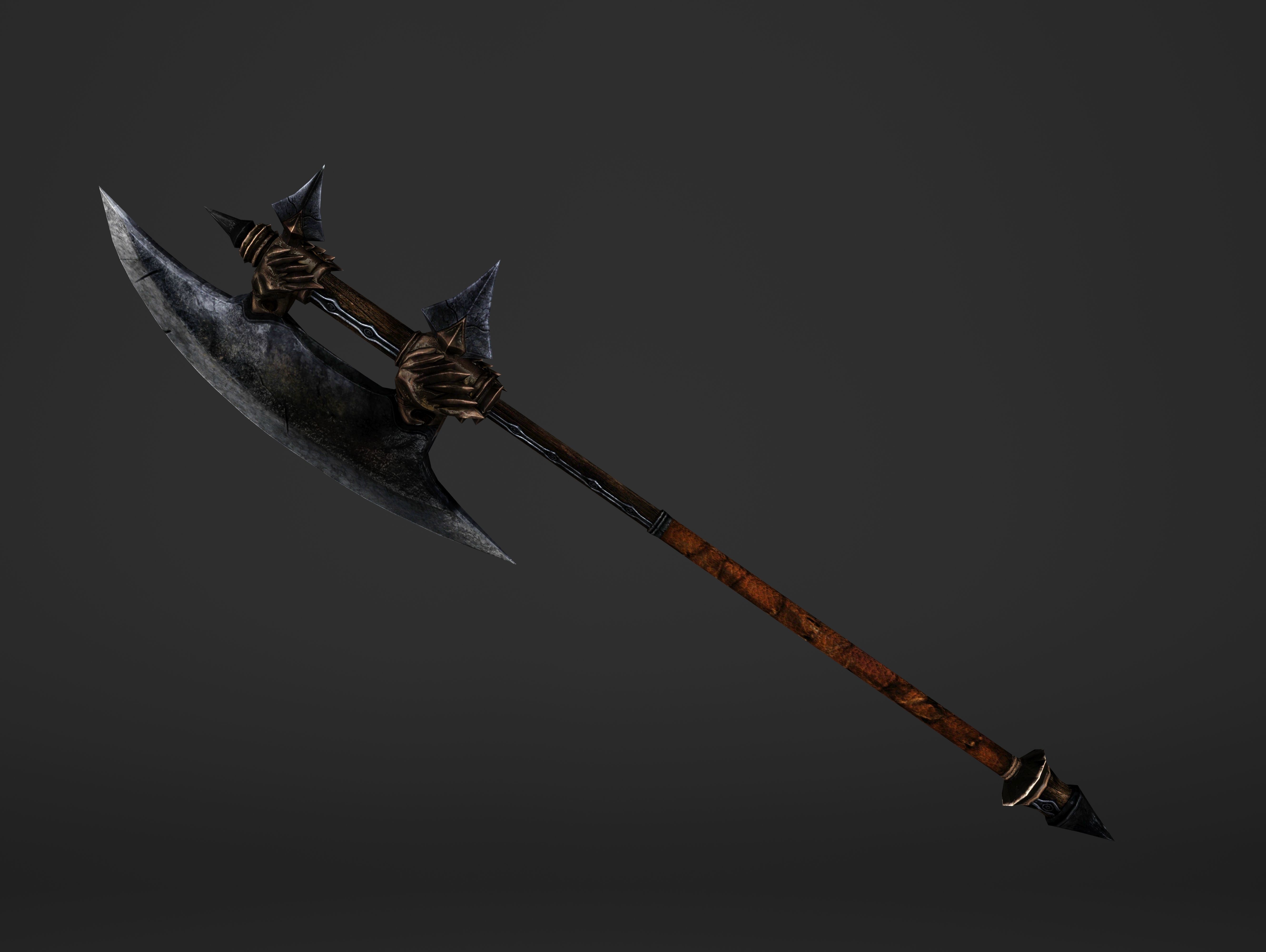 Execution Great Battleaxe Low-poly 3D model_18