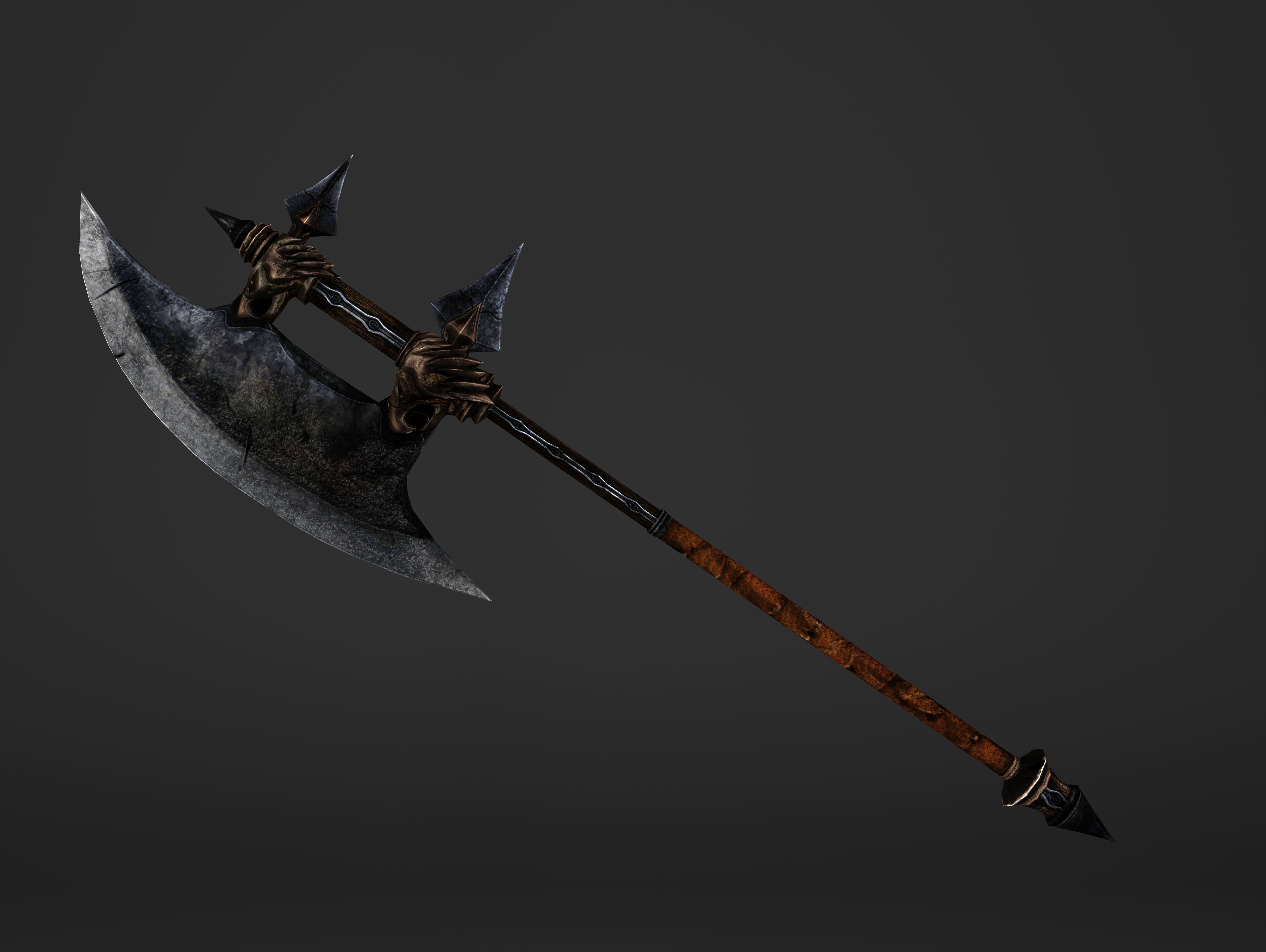 Execution Great Battleaxe Low-poly 3D model_20