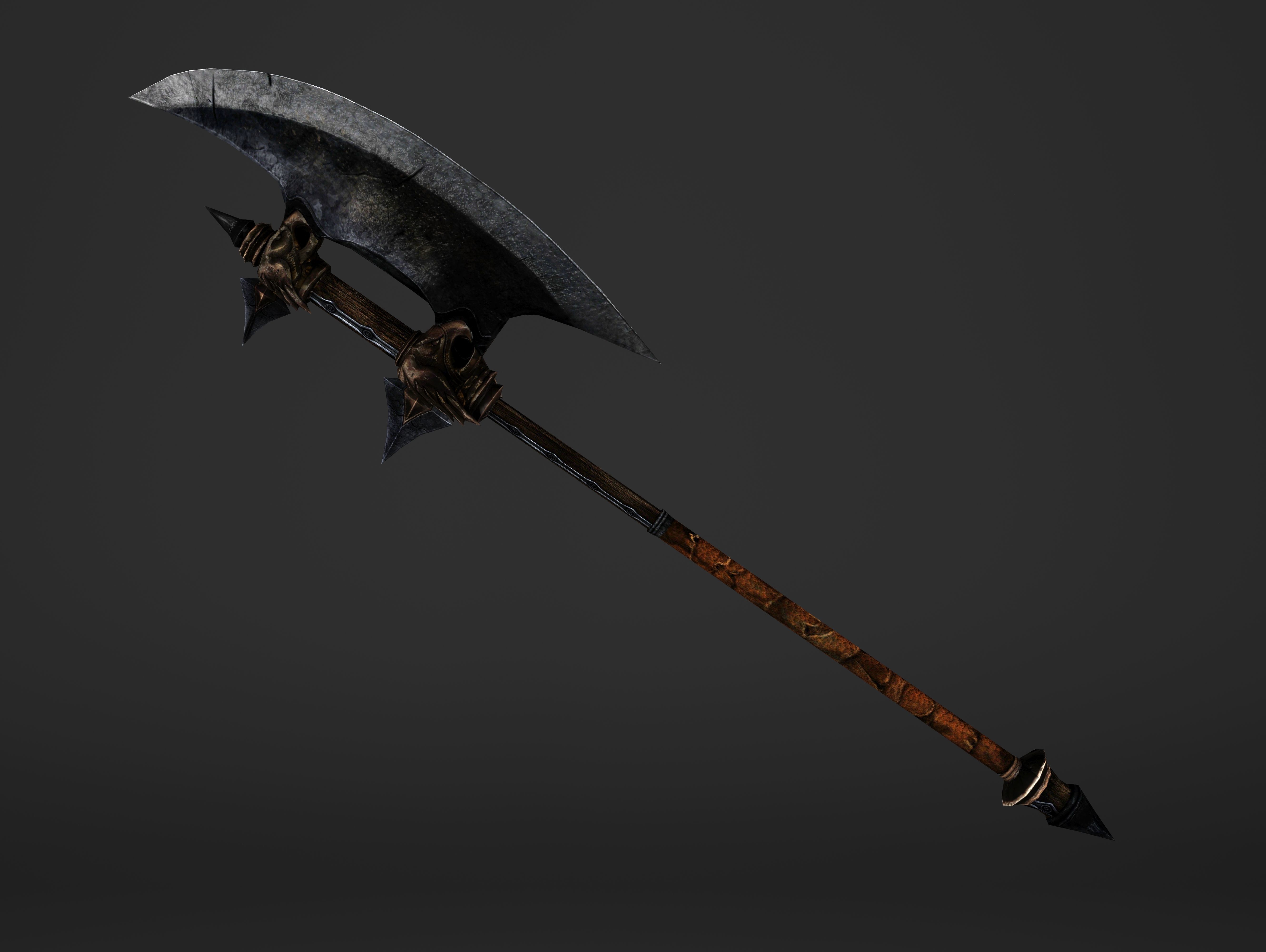 Execution Great Battleaxe Low-poly 3D model_8