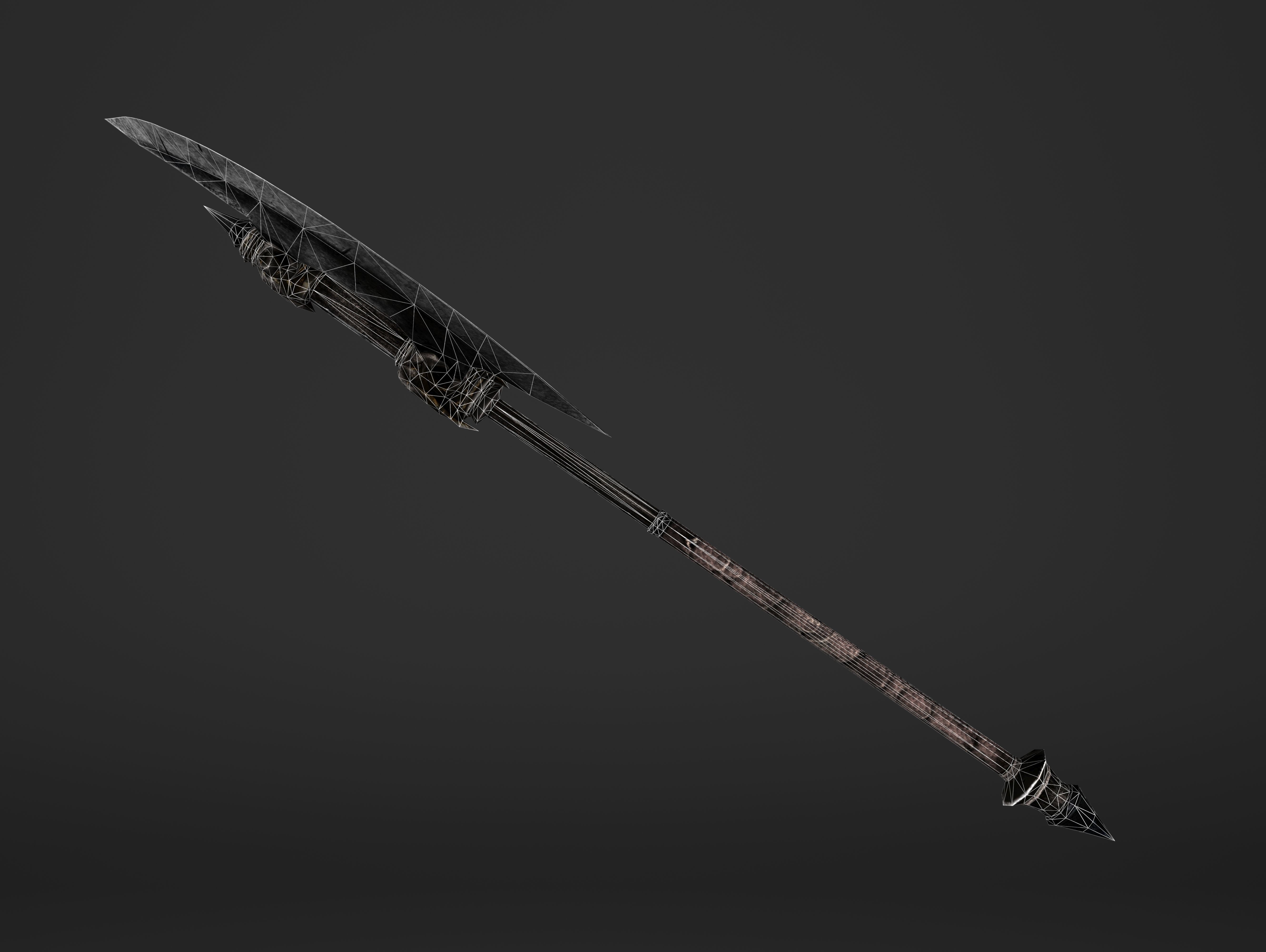 Execution Great Battleaxe Low-poly 3D model_7