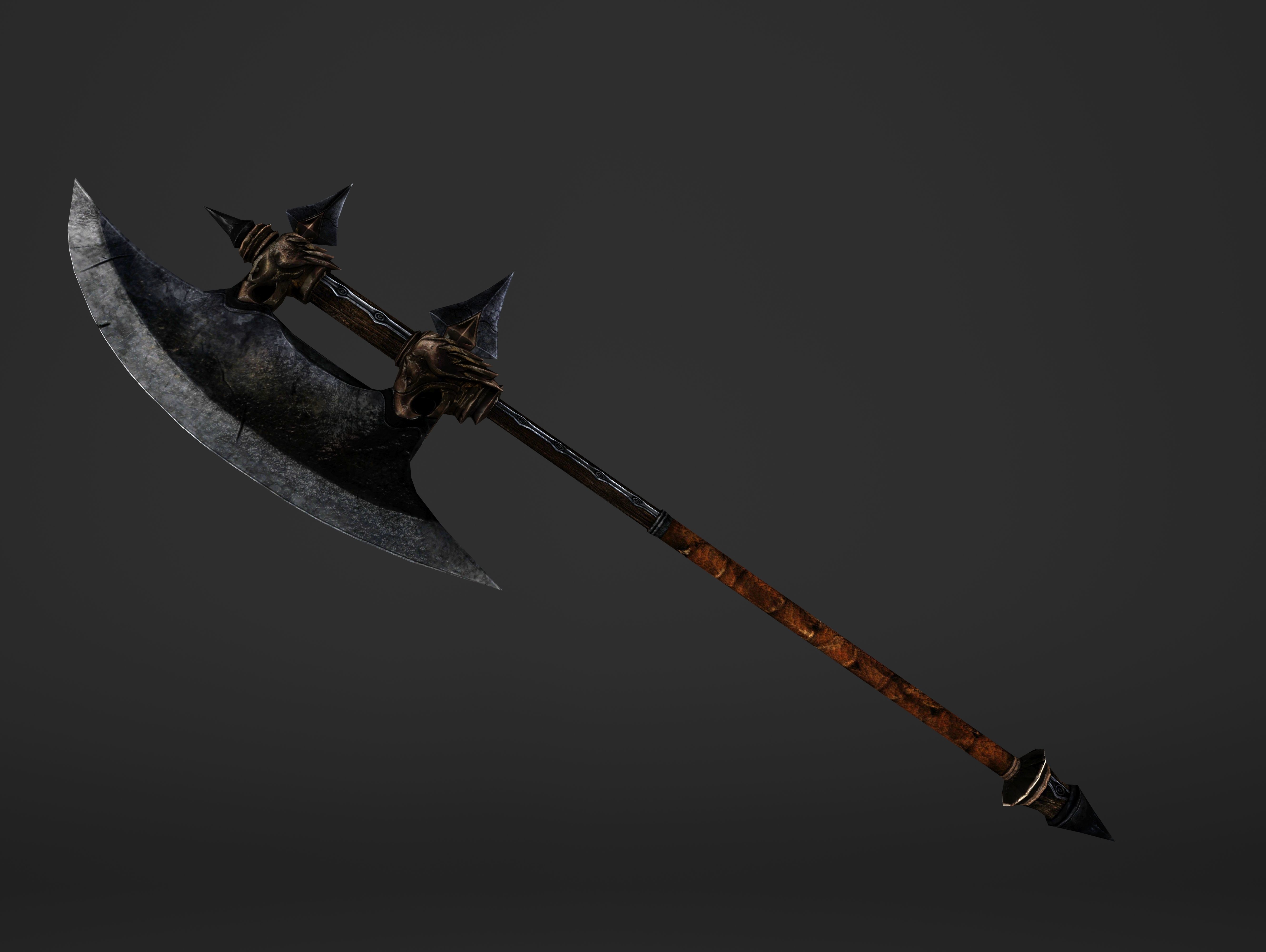 Execution Great Battleaxe Low-poly 3D model_2