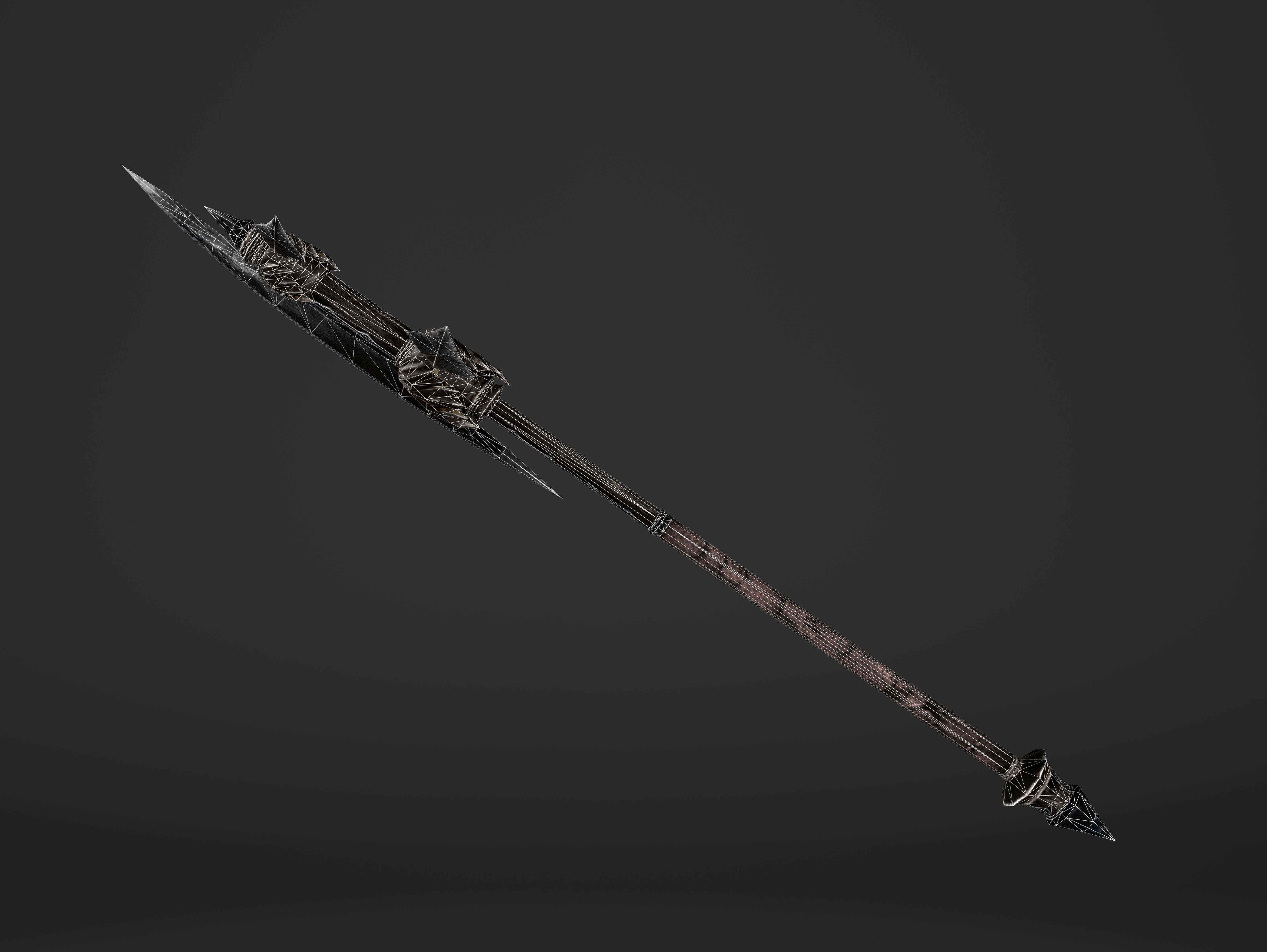 Execution Great Battleaxe Low-poly 3D model_17