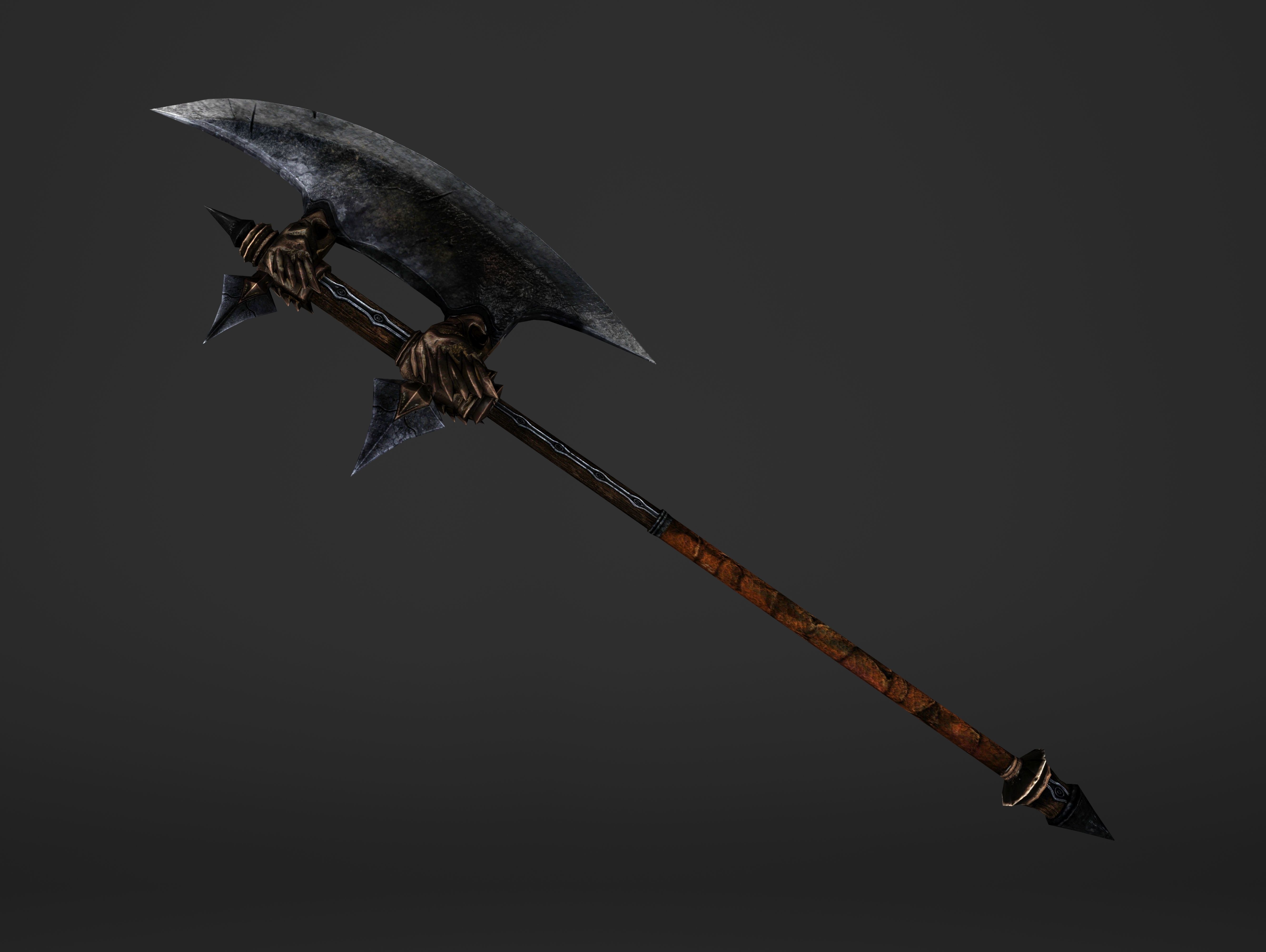 Execution Great Battleaxe Low-poly 3D model_12