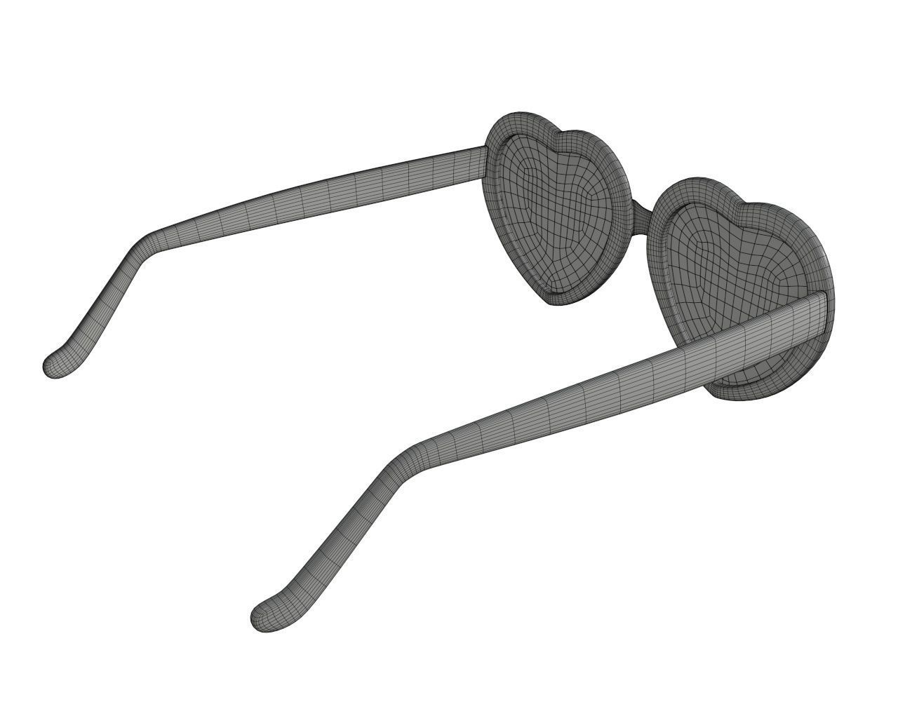 Heart shaped sun glasses 3D model_6