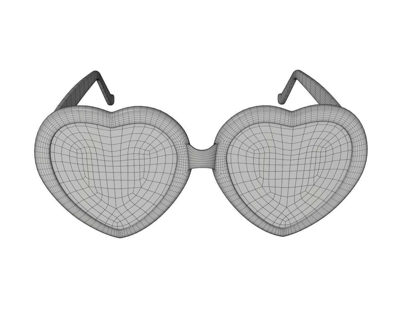 Heart shaped sun glasses 3D model_8