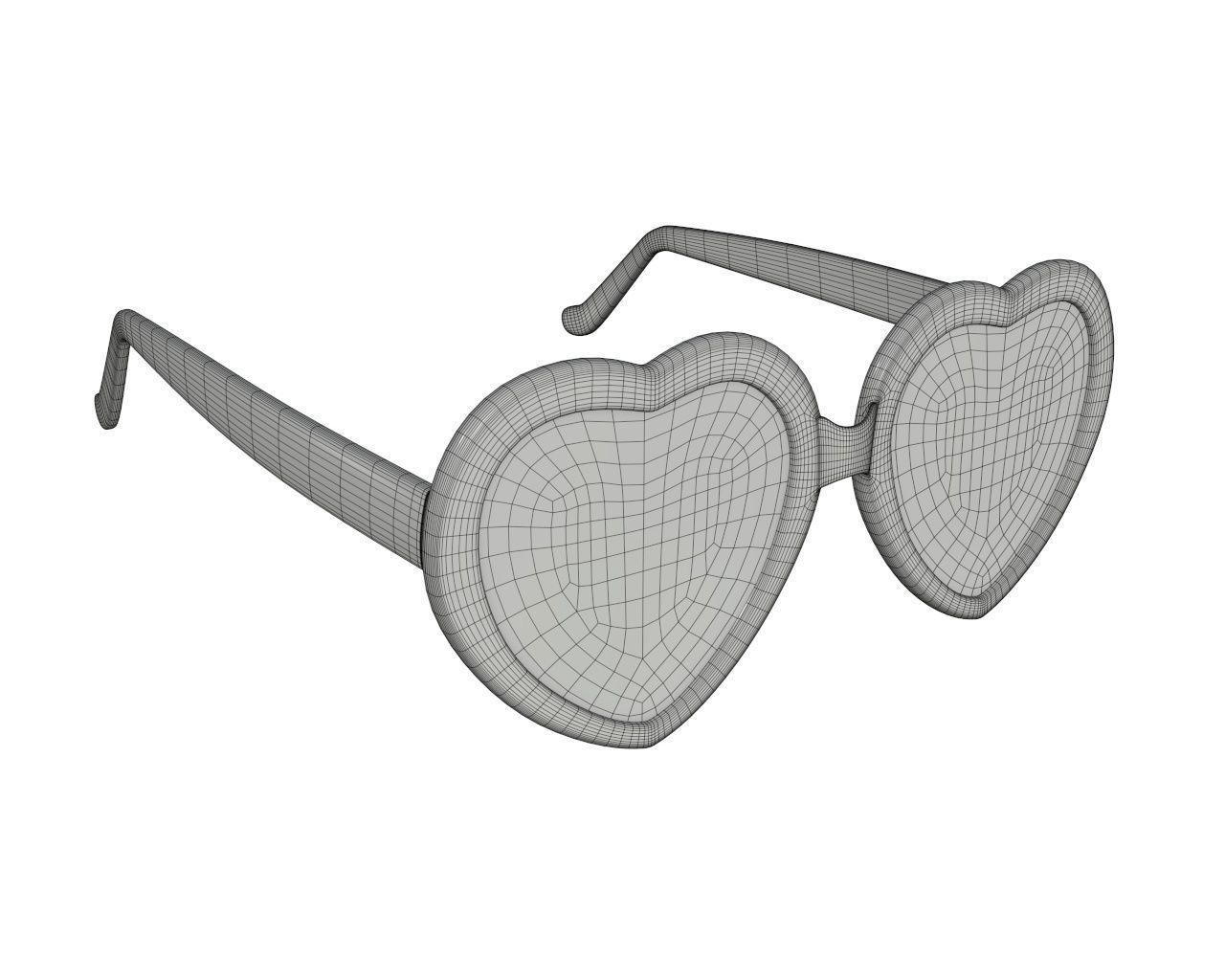 Heart shaped sun glasses 3D model_5