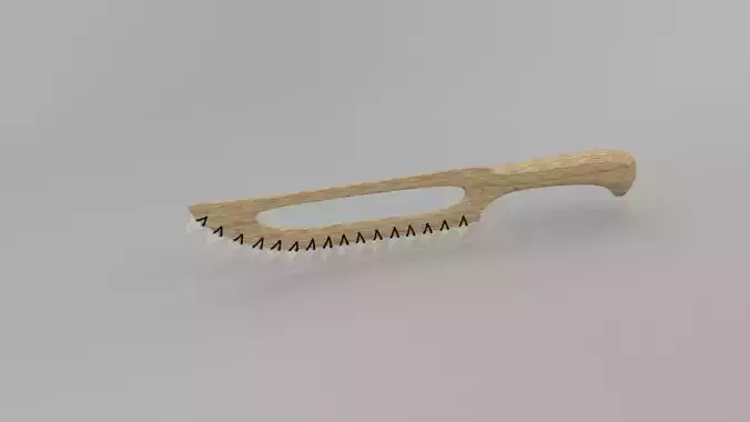 combat knife made of the teeth of sharks hipoly 3D model