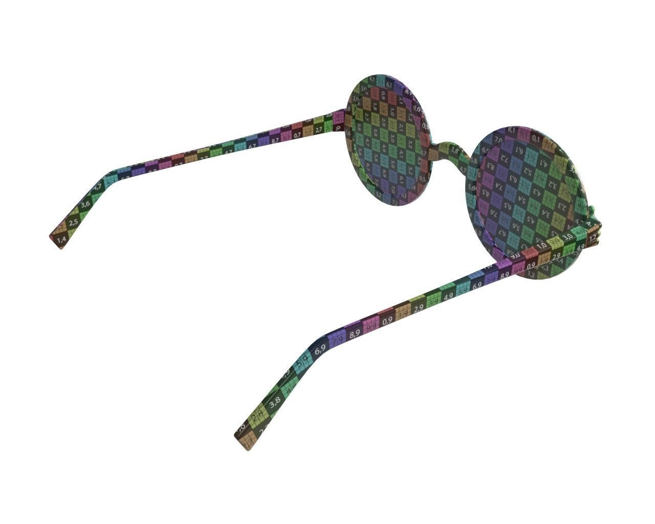 Round glasses 3D model_10