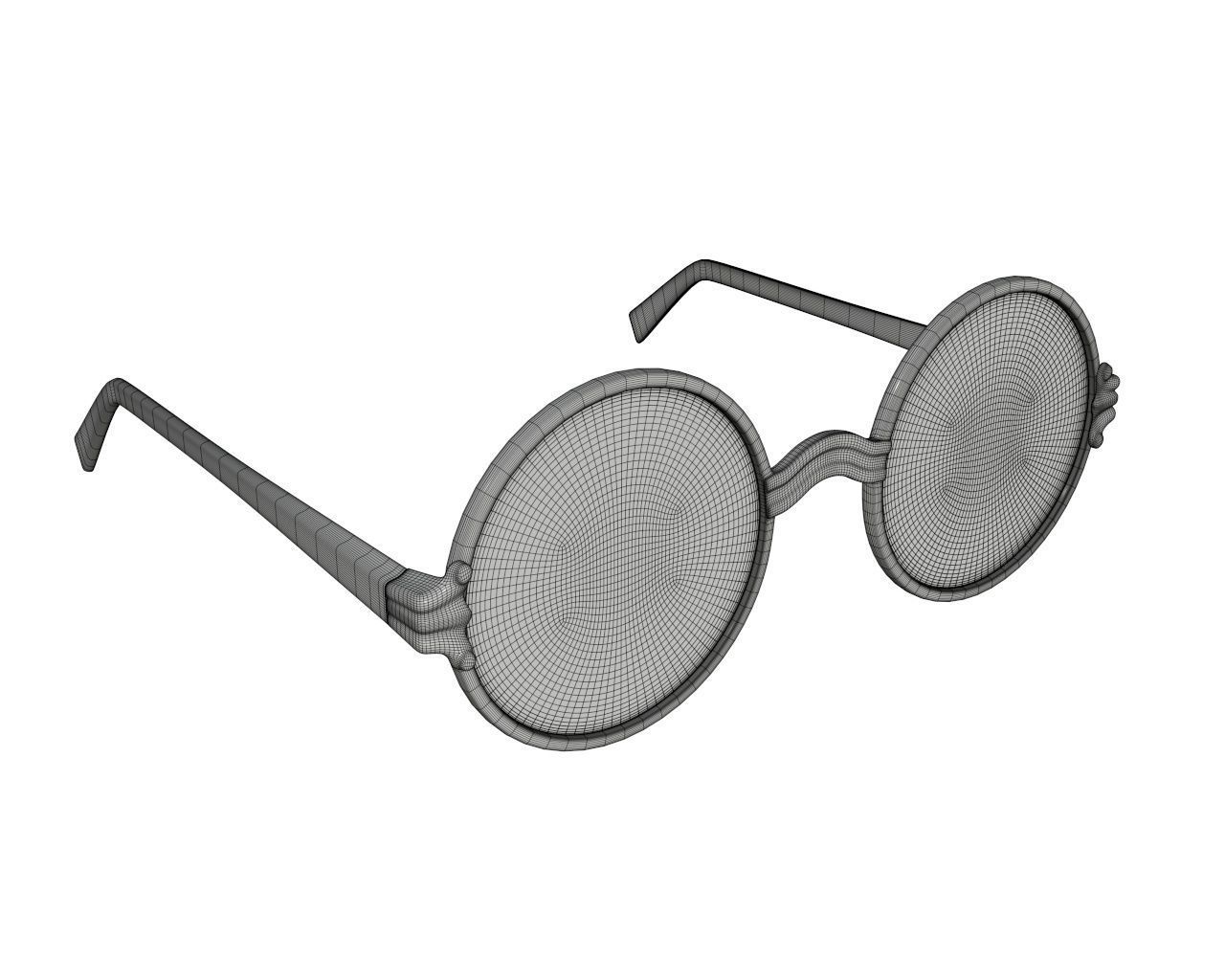 Round glasses 3D model_5
