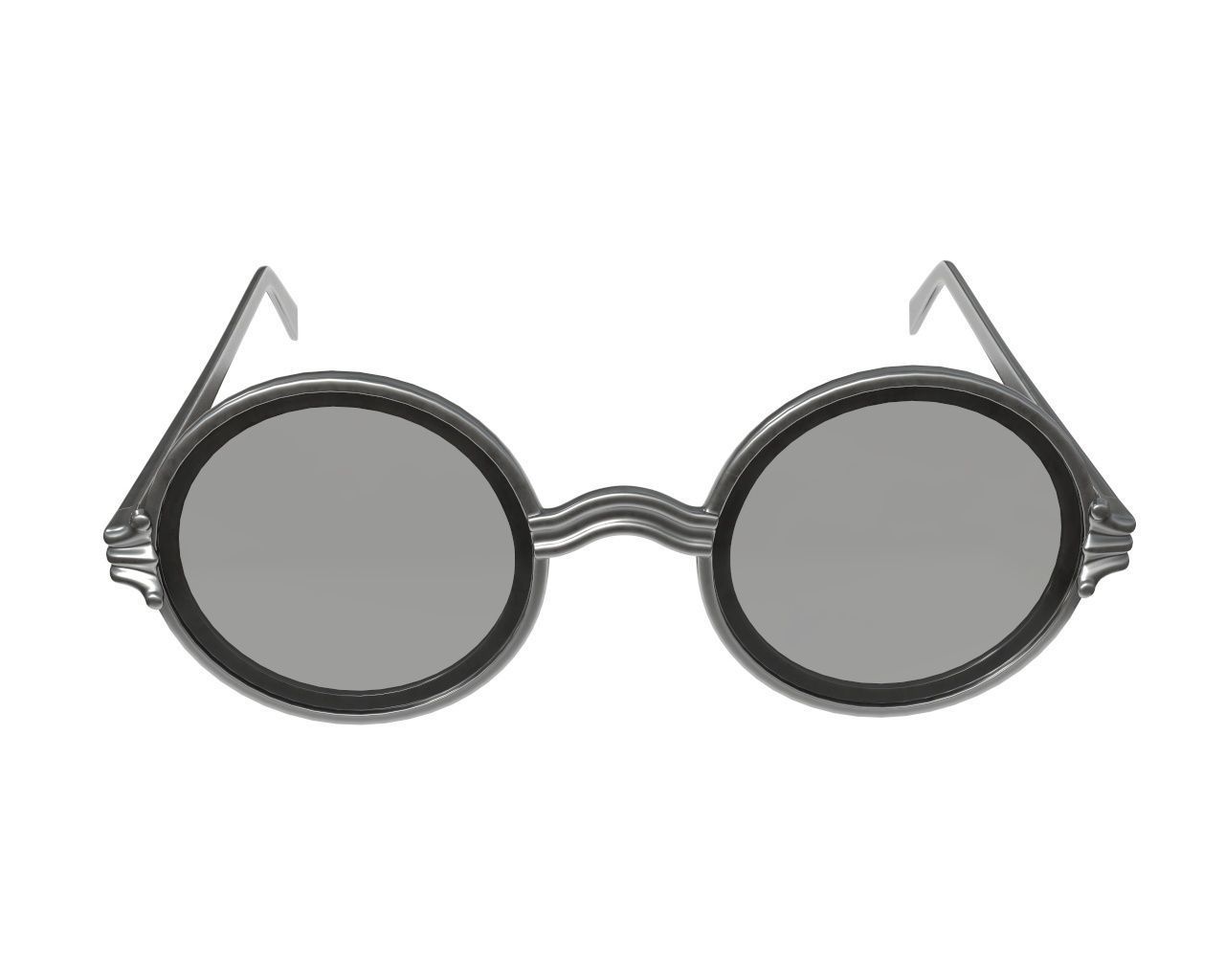 Round glasses 3D model_4