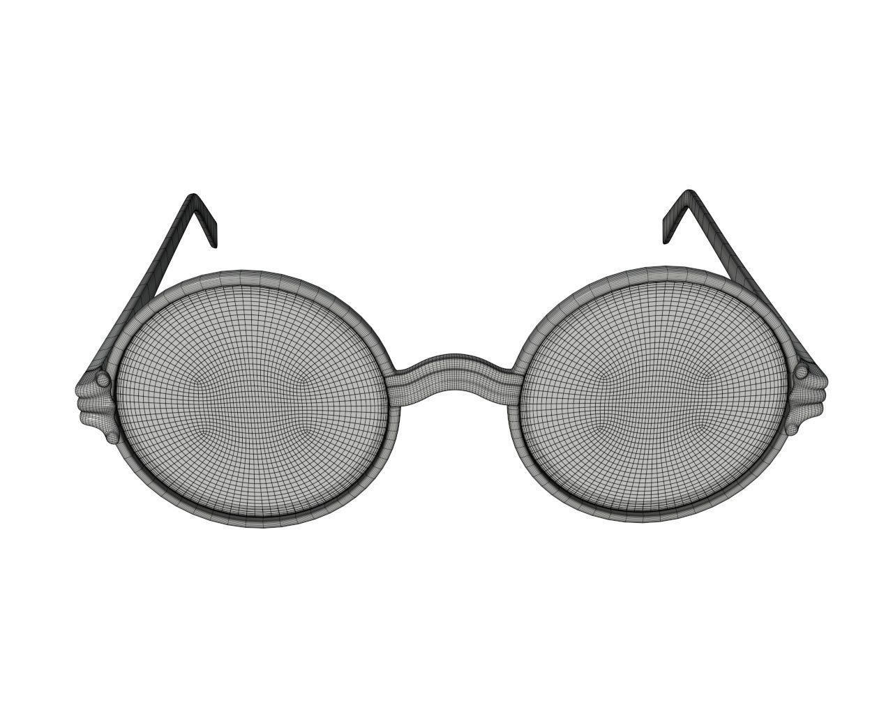 Round glasses 3D model_8