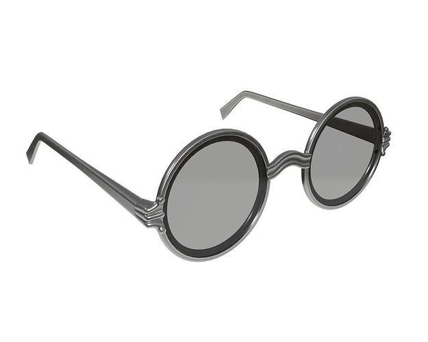 Round glasses 3D model