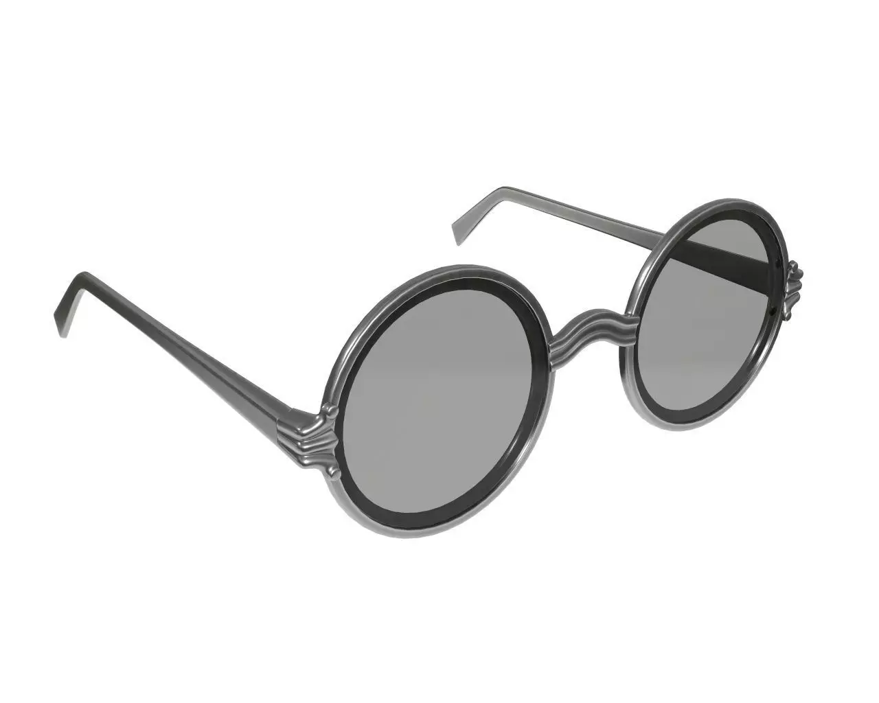 Round glasses 3D model_0