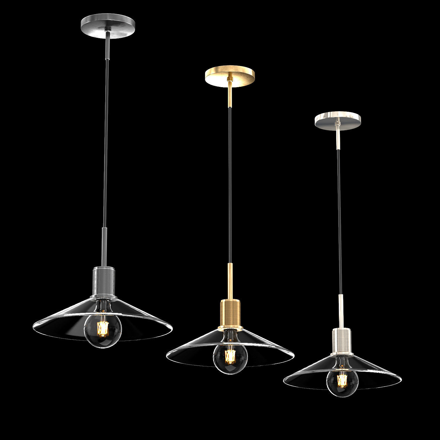 UTILITAIRE SLOPE GLASS SHADE PENDANT 3D model_4