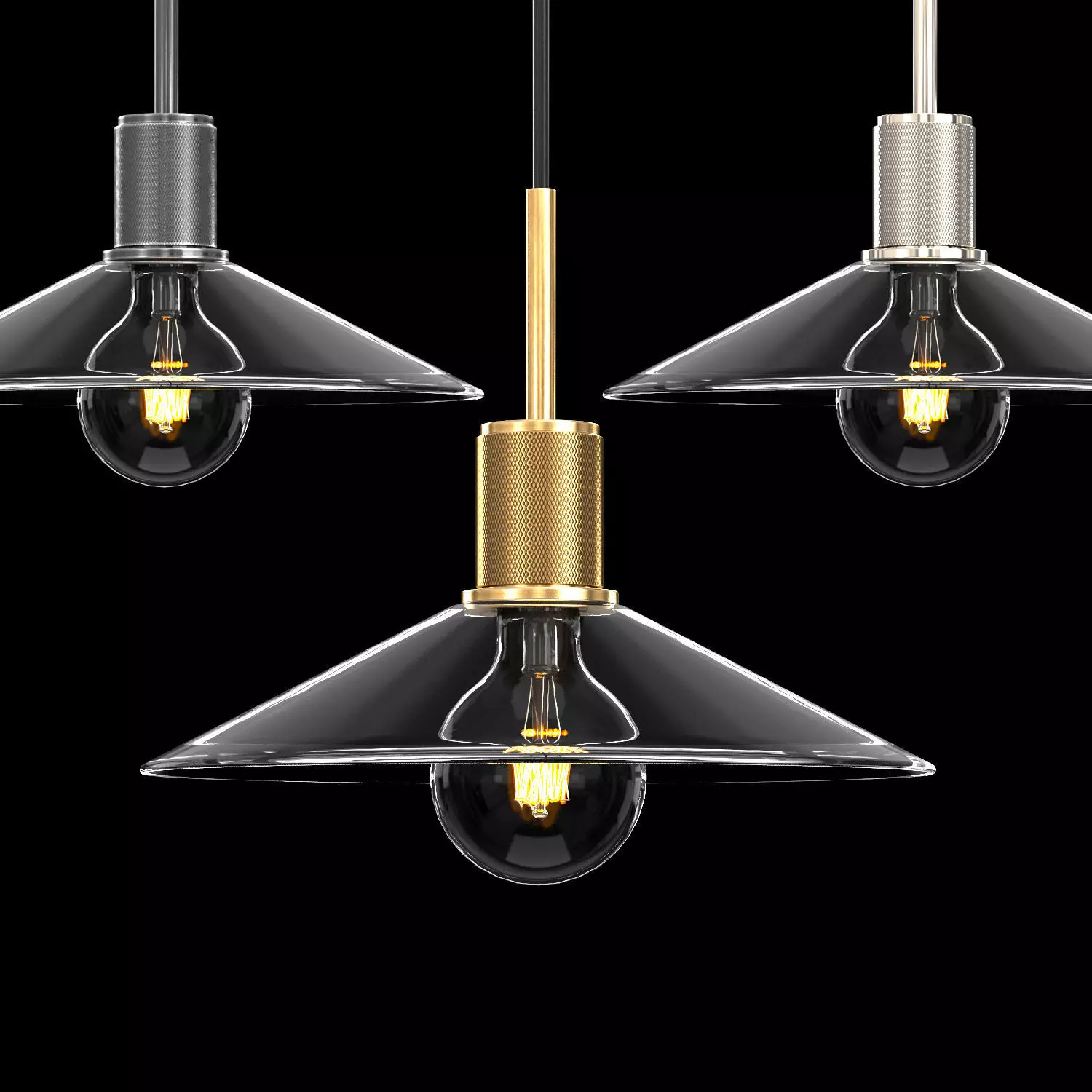 UTILITAIRE SLOPE GLASS SHADE PENDANT 3D model_0