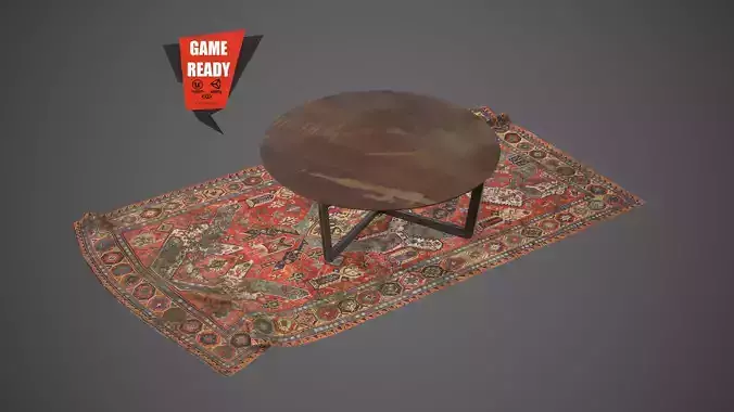 Rug Table PBR Game Ready Lowpoly