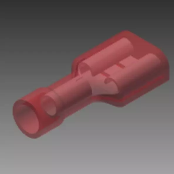 22-16 female flat spade insulated red solderless wire terminal Free 3D model