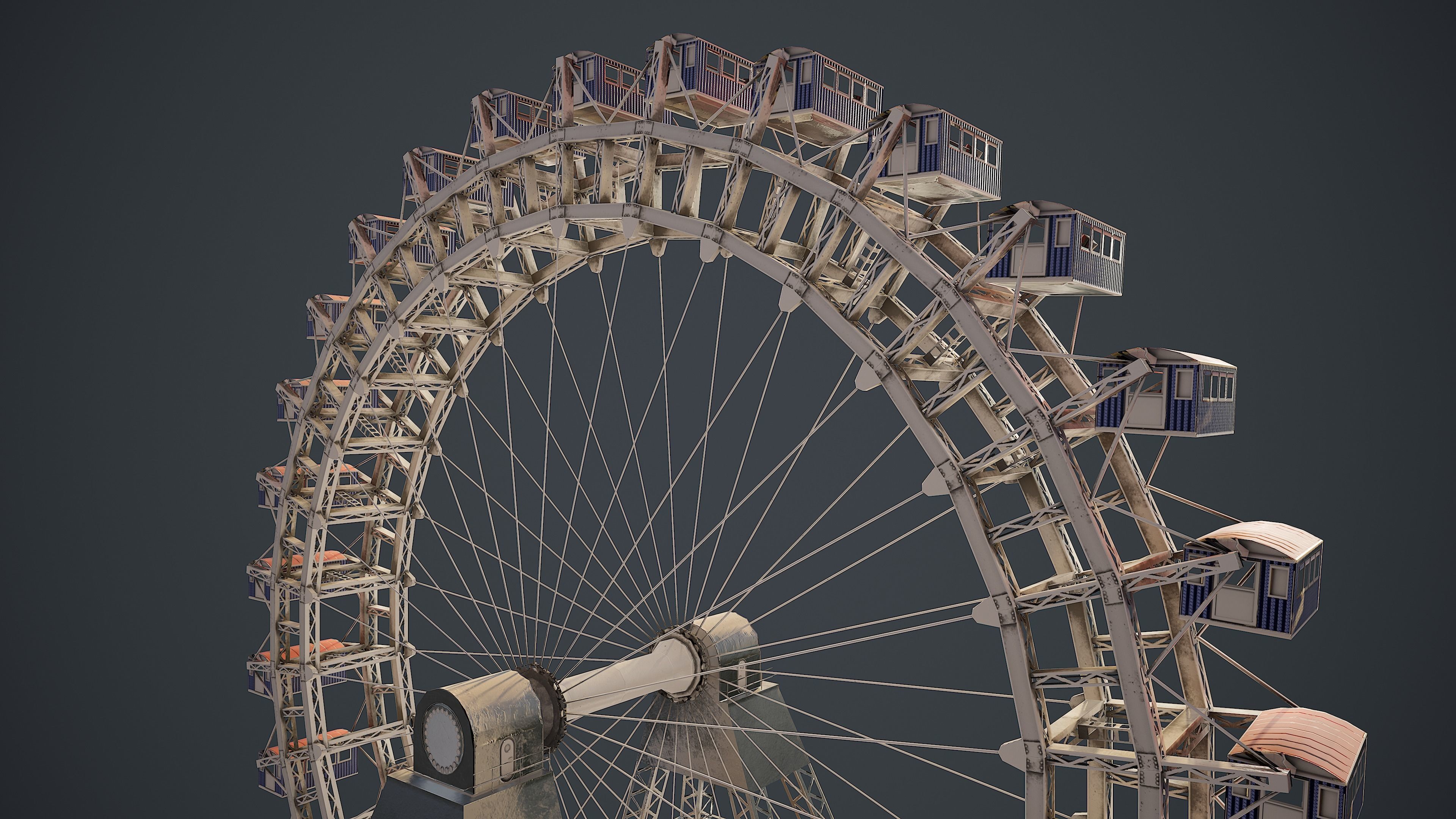 Carousel Wheel Noria  VR 4k PBR Low-poly 3D model_4