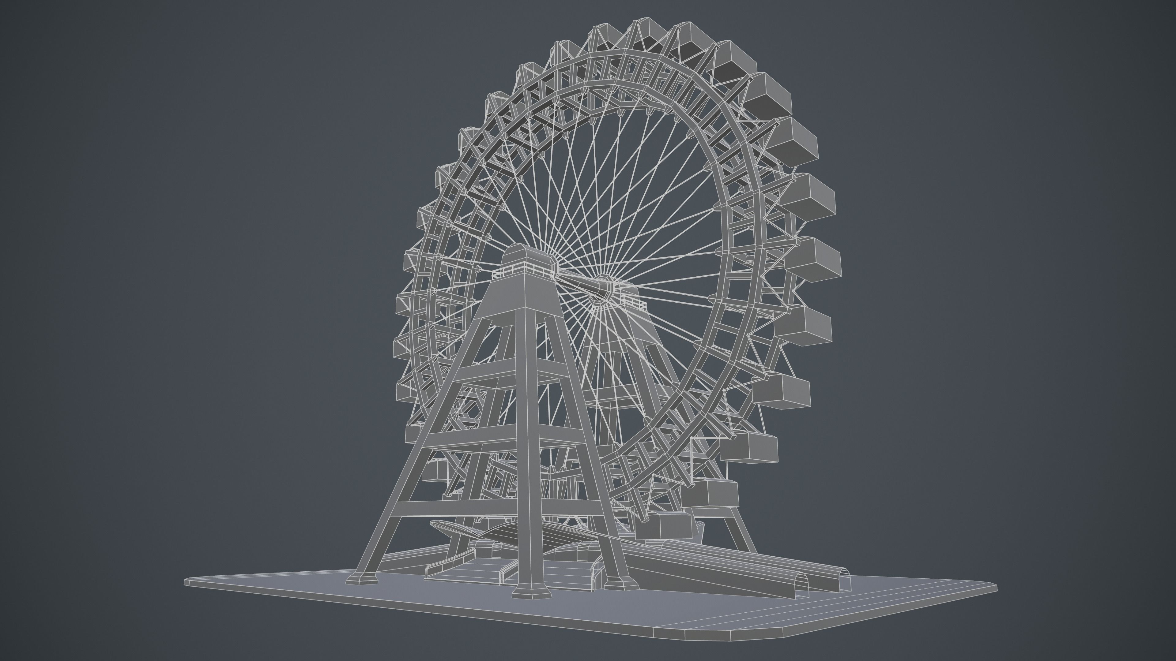 Carousel Wheel Noria  VR 4k PBR Low-poly 3D model_8