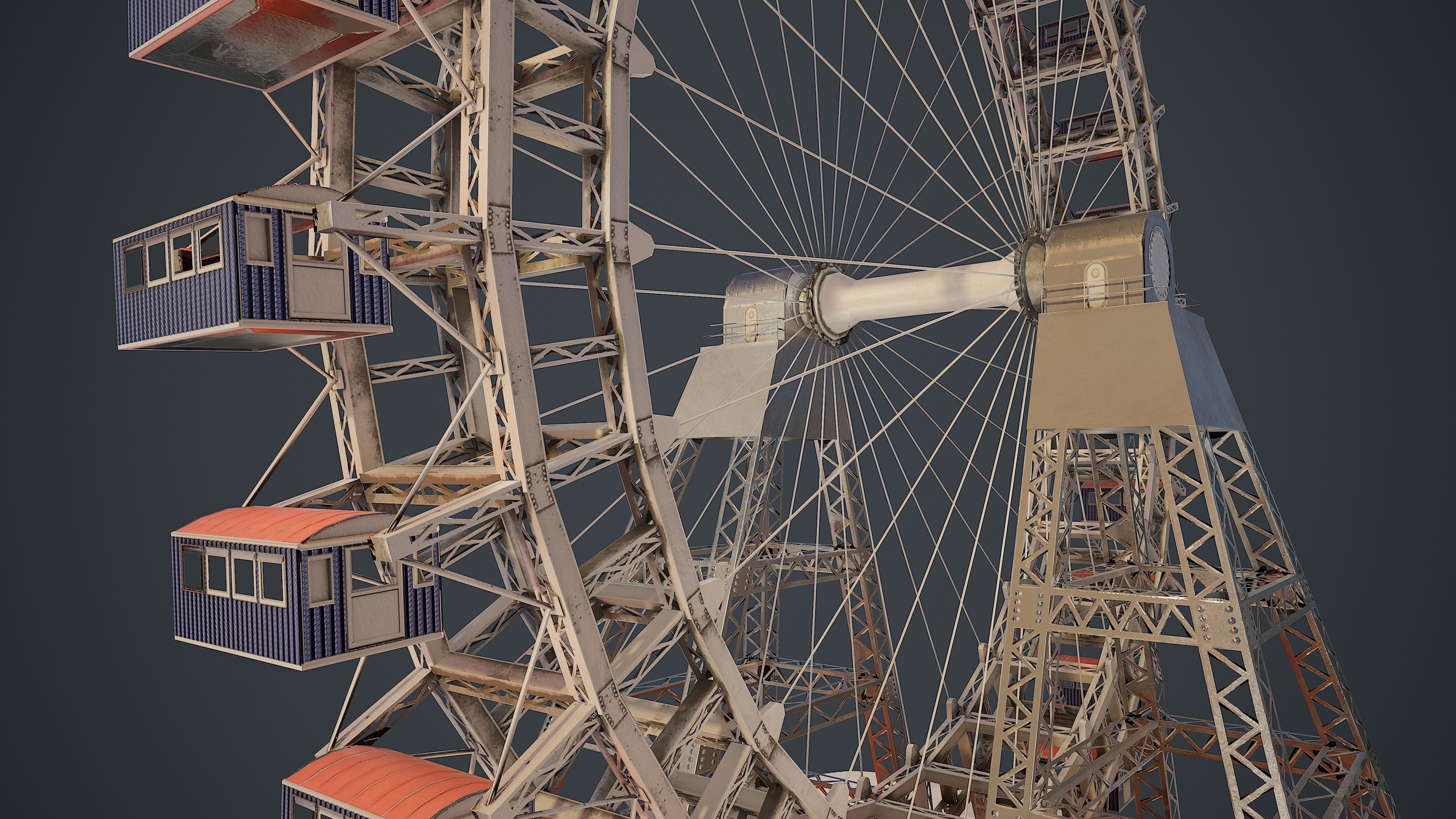 Carousel Wheel Noria  VR 4k PBR Low-poly 3D model_2