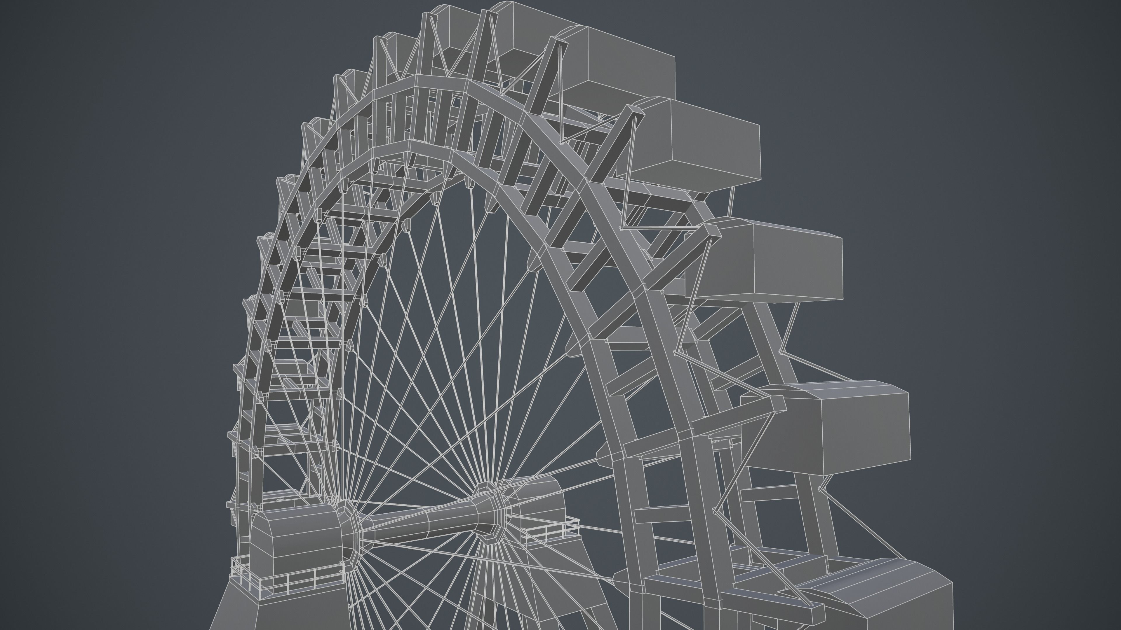 Carousel Wheel Noria  VR 4k PBR Low-poly 3D model_9