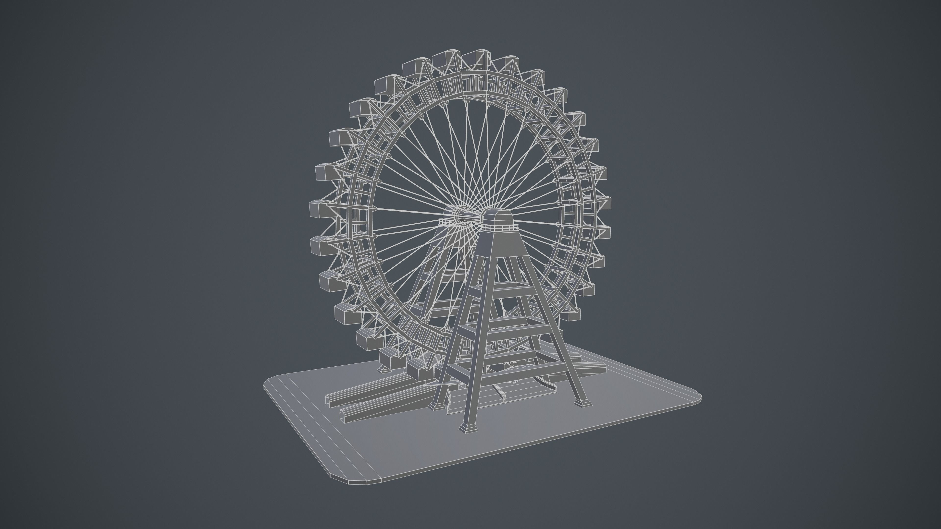 Carousel Wheel Noria  VR 4k PBR Low-poly 3D model_6