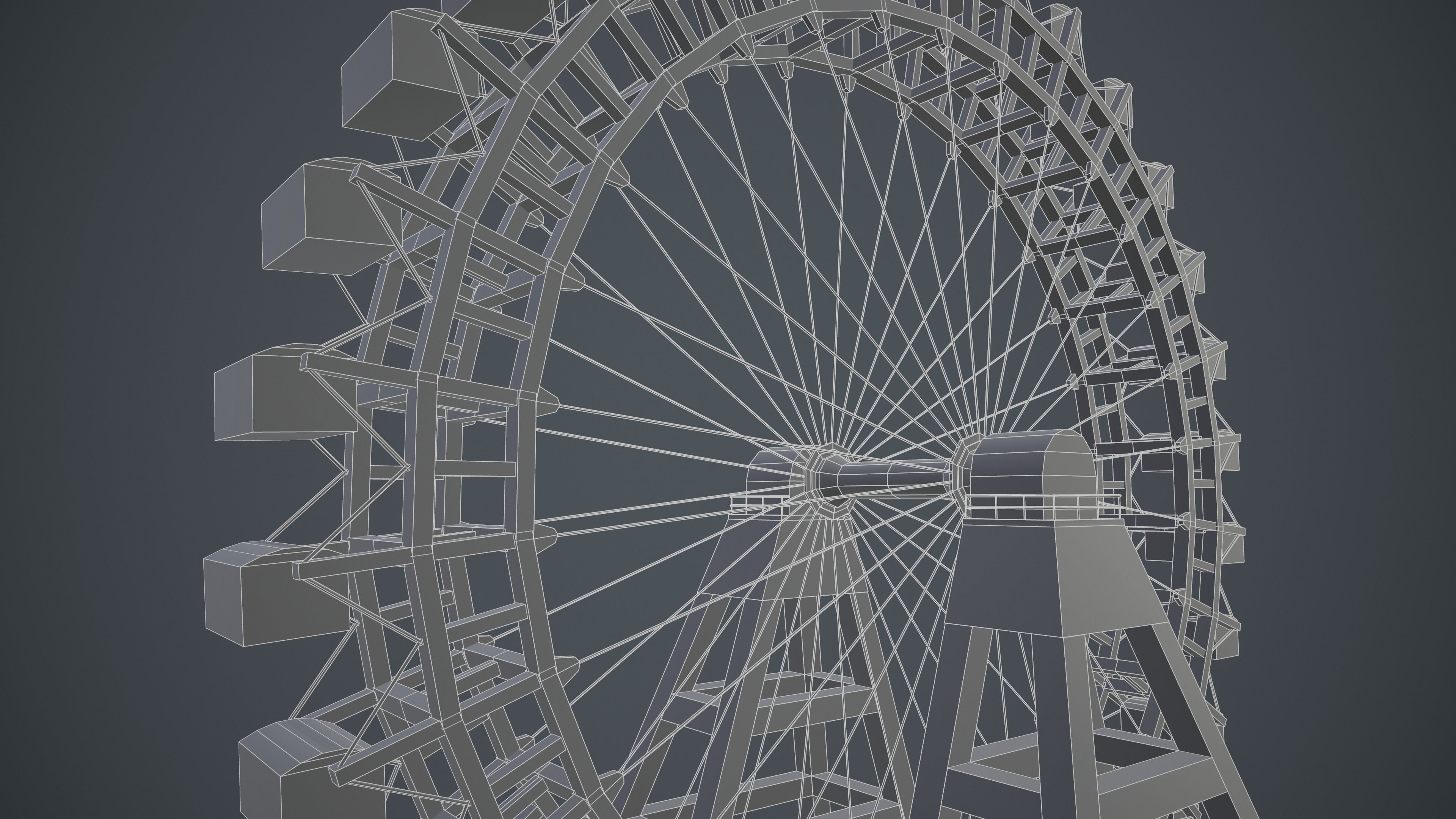 Carousel Wheel Noria  VR 4k PBR Low-poly 3D model_7