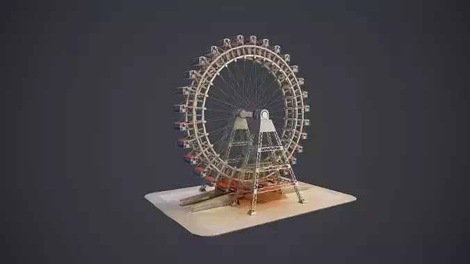 Carousel Wheel Noria  VR 4k PBR Low-poly 3D model