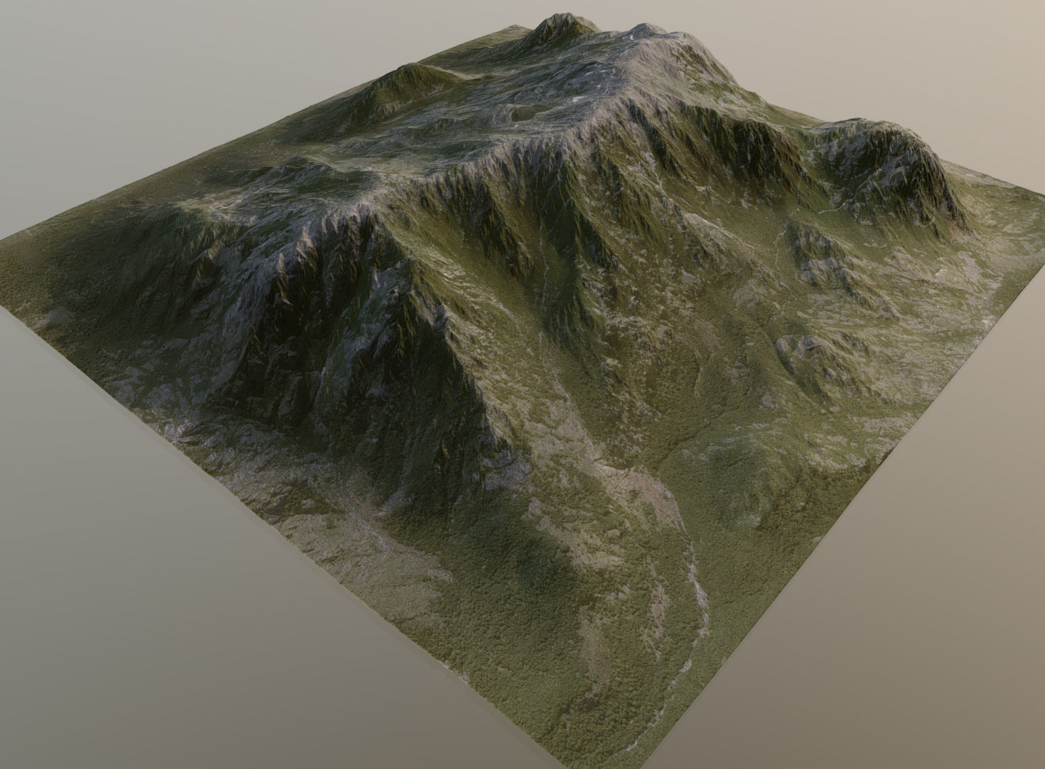 Corse Mountain - Terrain Landscape Low-poly 3D model_4