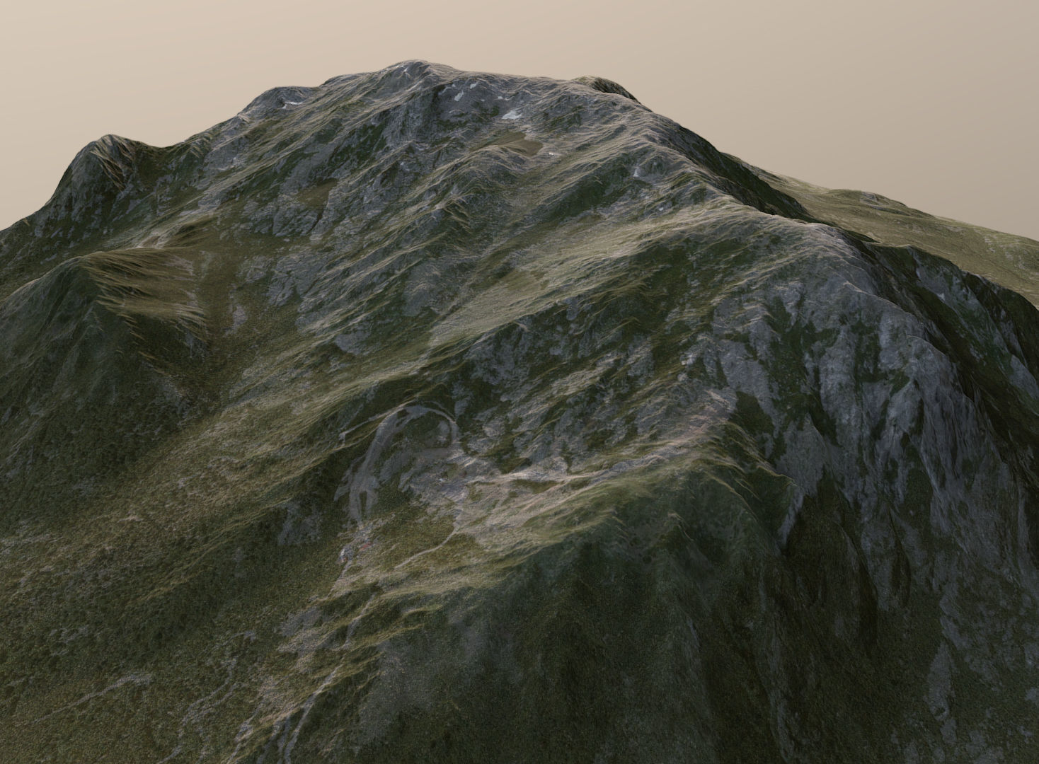 Corse Mountain - Terrain Landscape Low-poly 3D model_2