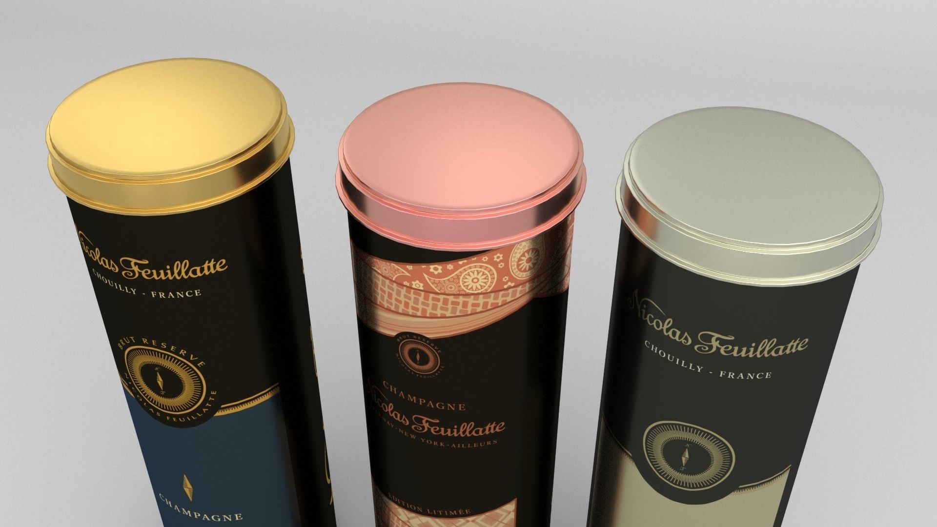 Nicolas Feuillatte All Champagne Bottles and Packages Pack 3D Model Collection_27