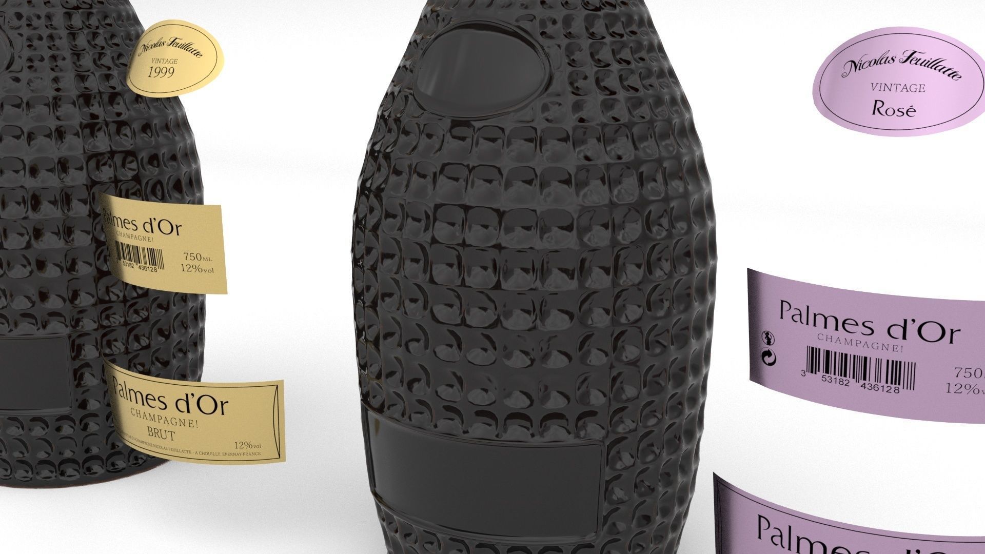 Nicolas Feuillatte All Champagne Bottles and Packages Pack 3D Model Collection_43