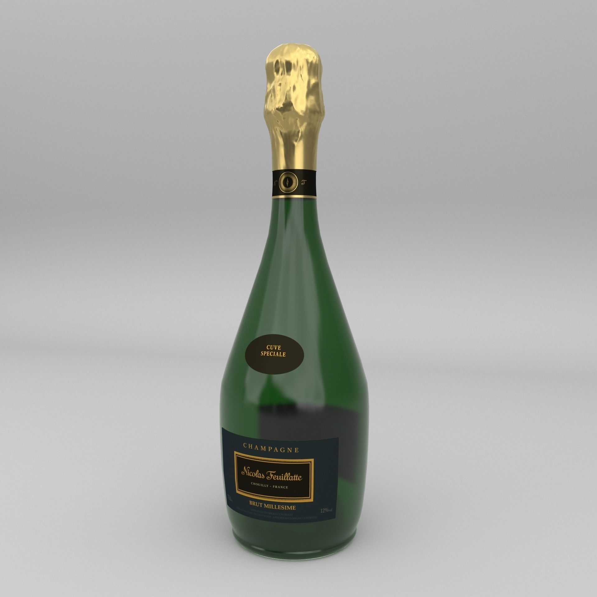 Nicolas Feuillatte All Champagne Bottles and Packages Pack 3D Model Collection_31