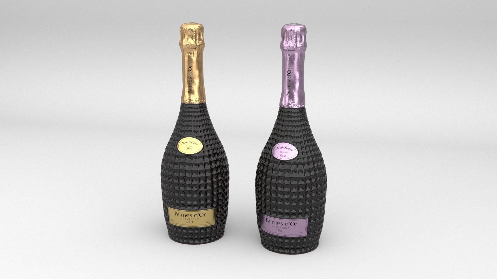 Nicolas Feuillatte All Champagne Bottles and Packages Pack 3D Model Collection_5