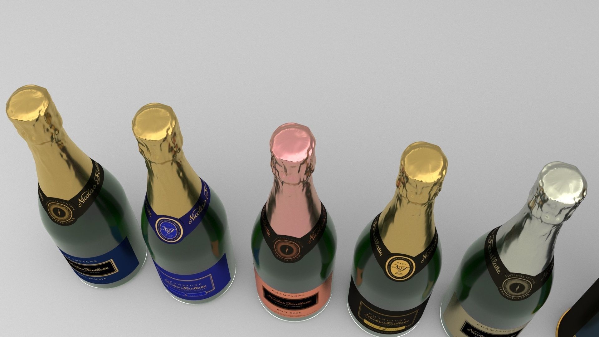 Nicolas Feuillatte All Champagne Bottles and Packages Pack 3D Model Collection_40