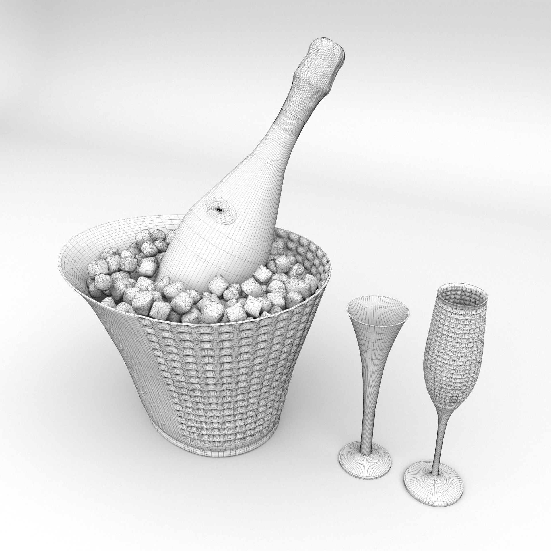 Nicolas Feuillatte All Champagne Bottles and Packages Pack 3D Model Collection_19