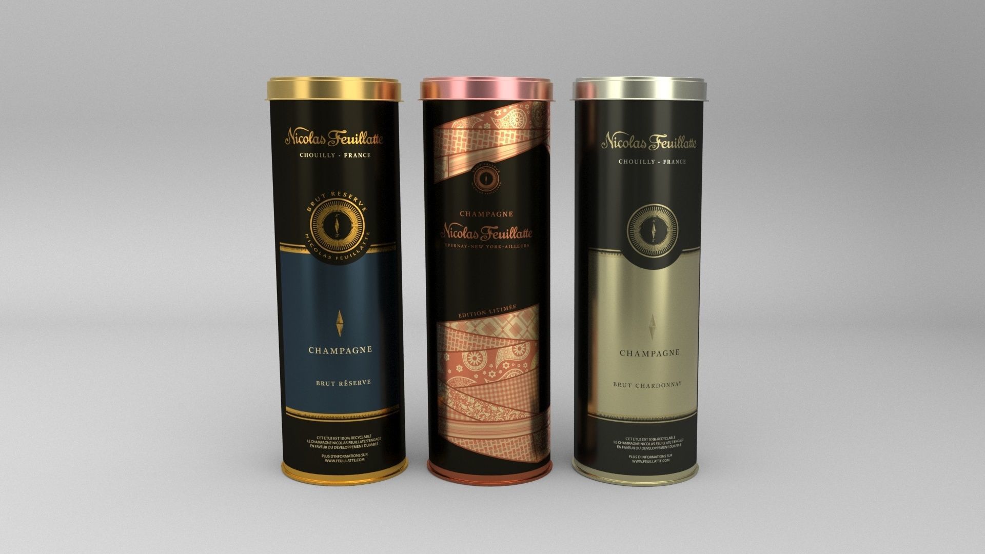 Nicolas Feuillatte All Champagne Bottles and Packages Pack 3D Model Collection_26