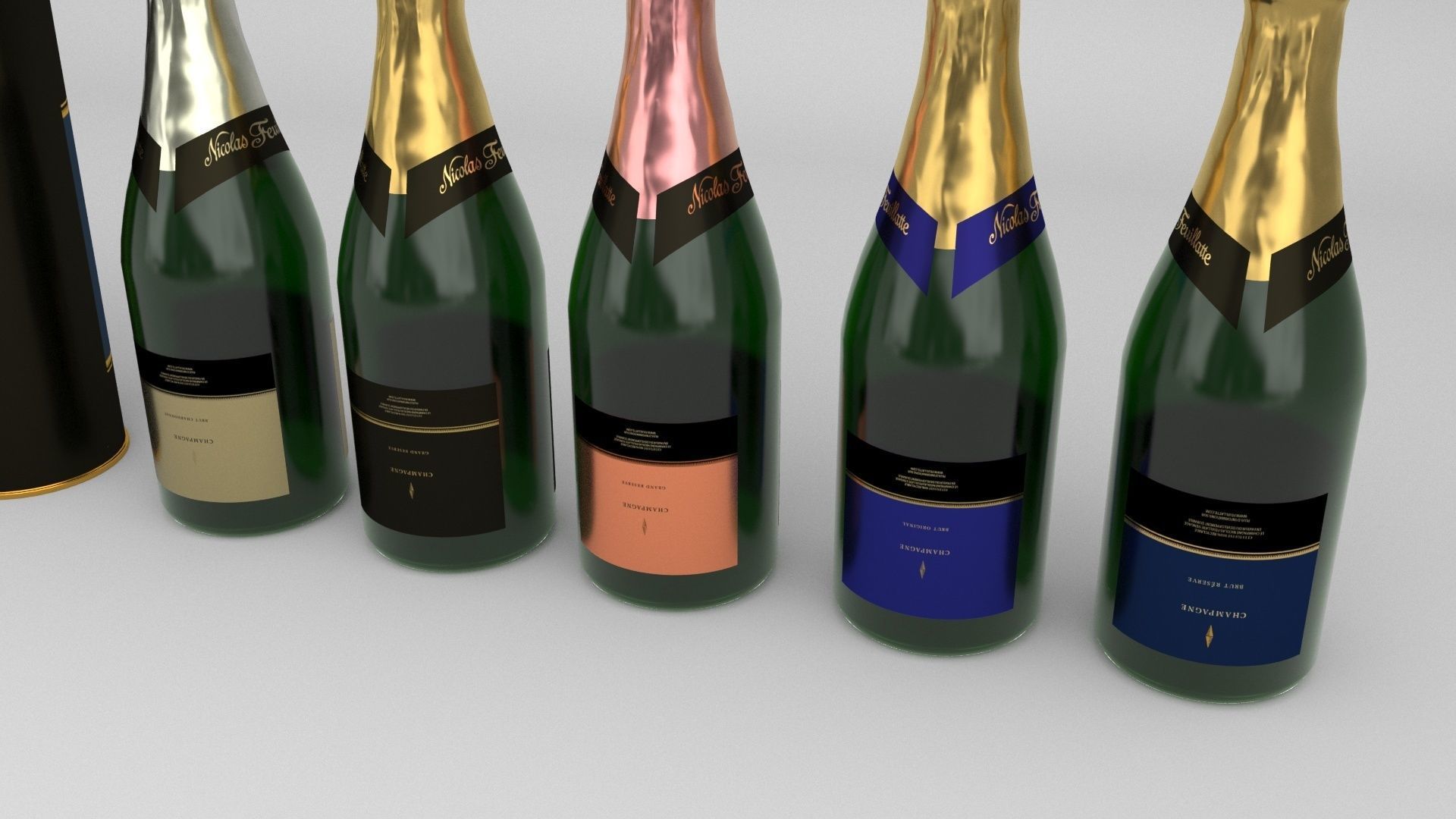 Nicolas Feuillatte All Champagne Bottles and Packages Pack 3D Model Collection_37
