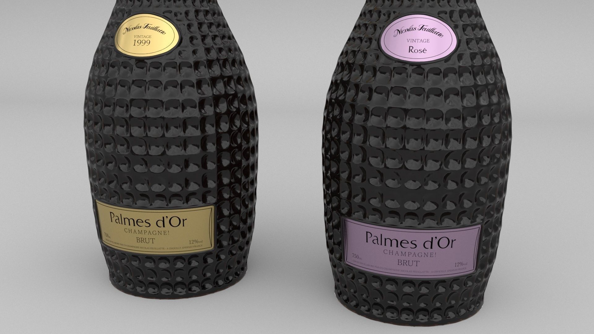 Nicolas Feuillatte All Champagne Bottles and Packages Pack 3D Model Collection_48