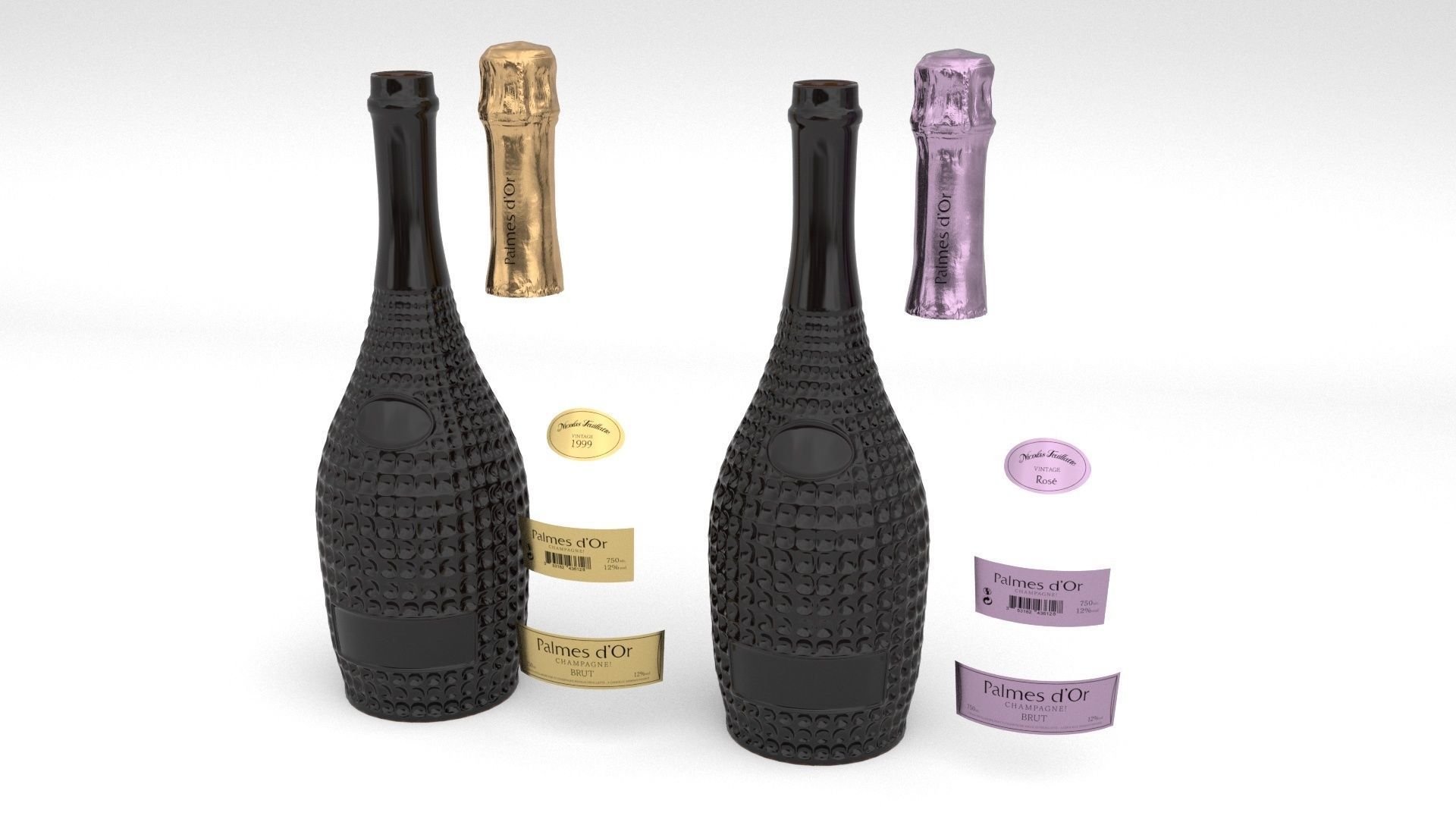 Nicolas Feuillatte All Champagne Bottles and Packages Pack 3D Model Collection_41