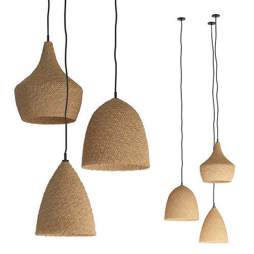 Daniella Witte Wicker rattan chandeliers 3D model