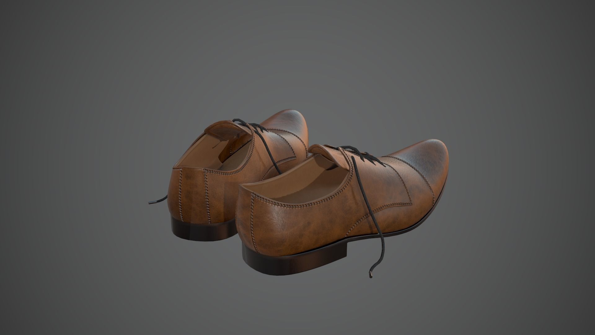 Leather Shoes Pbr Game Ready Low-poly 3D model_5