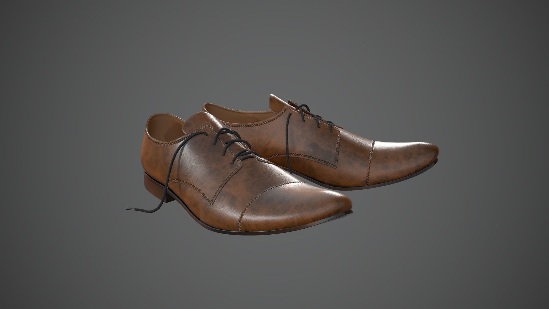 Leather Shoes Pbr Game Ready Low-poly 3D model_6