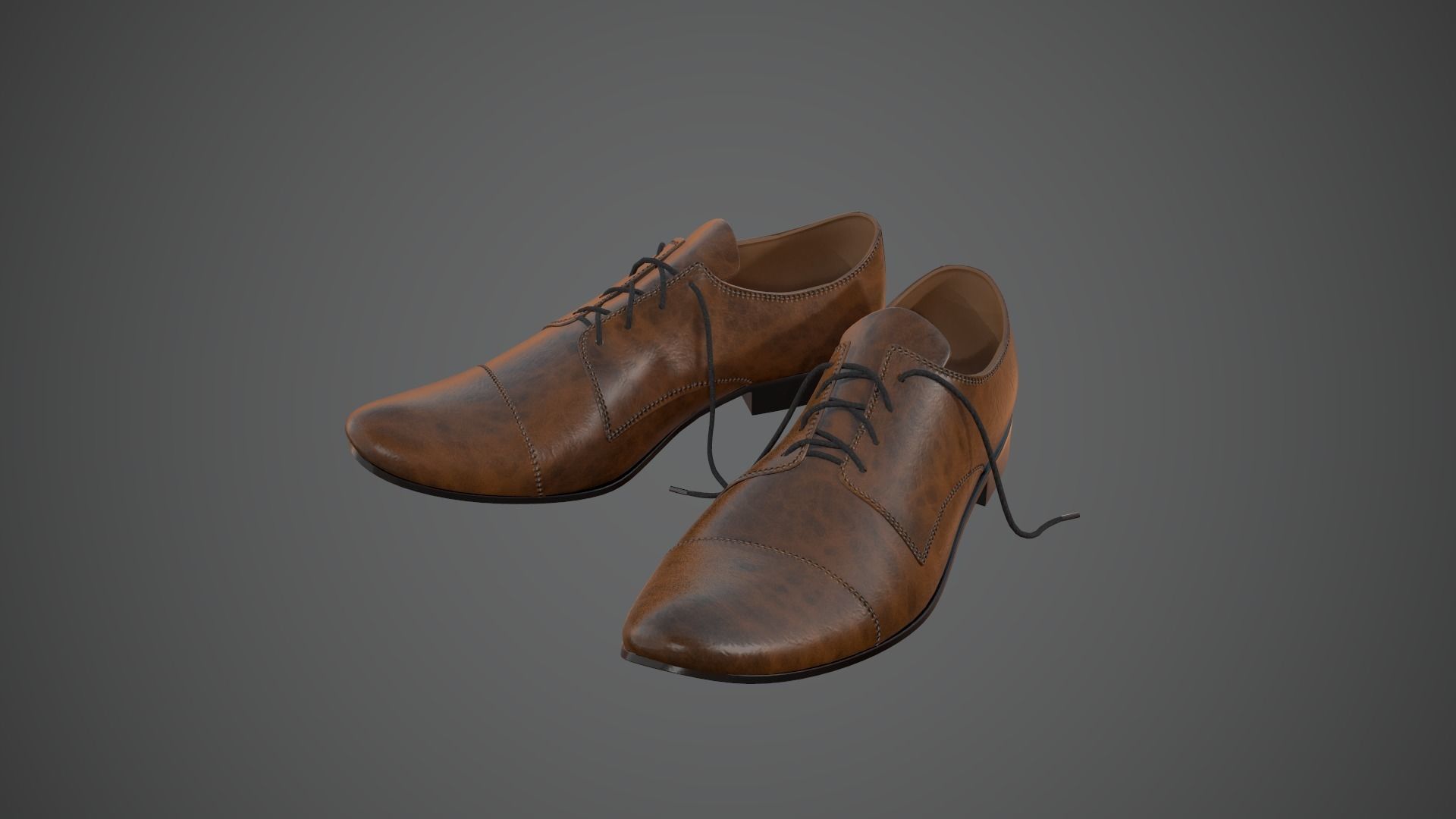 Leather Shoes Pbr Game Ready Low-poly 3D model_2