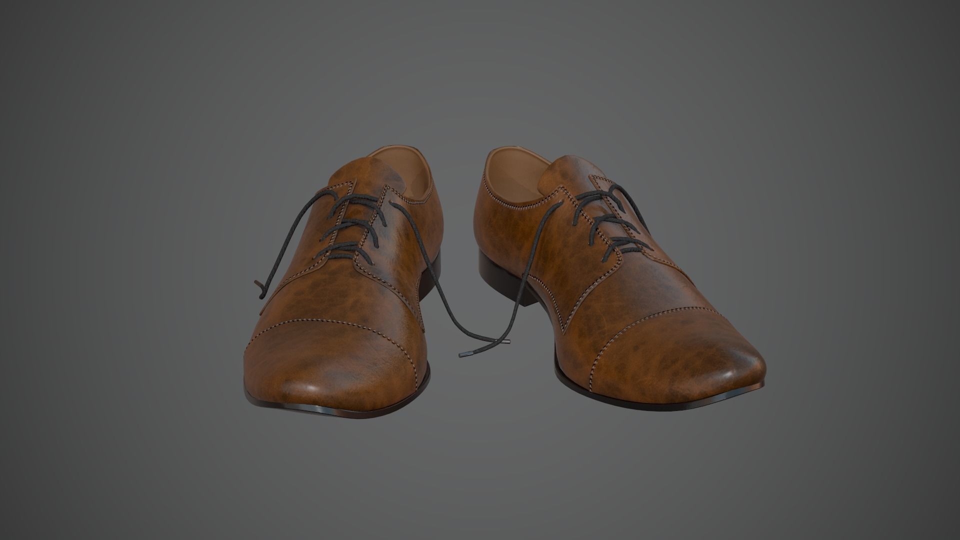 Leather Shoes Pbr Game Ready Low-poly 3D model_7