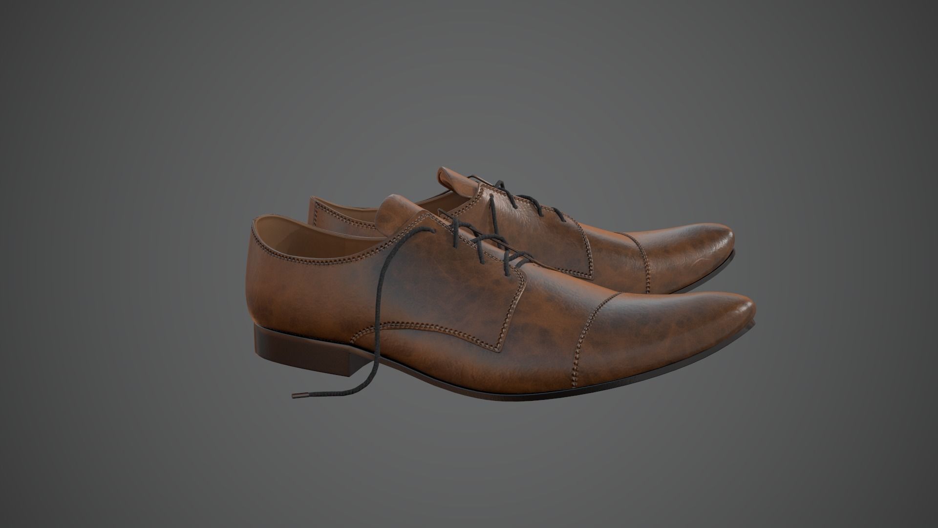 Leather Shoes Pbr Game Ready Low-poly 3D model_1