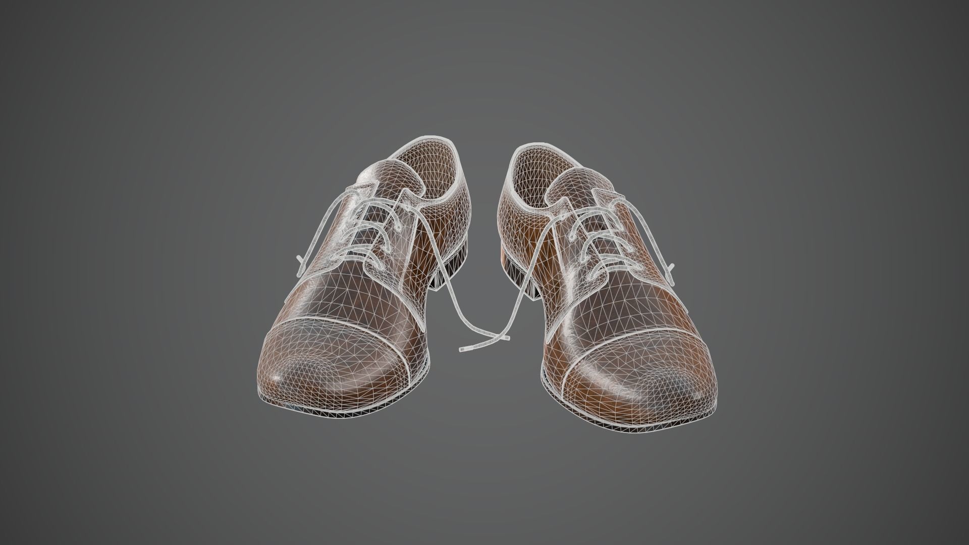 Leather Shoes Pbr Game Ready Low-poly 3D model_9