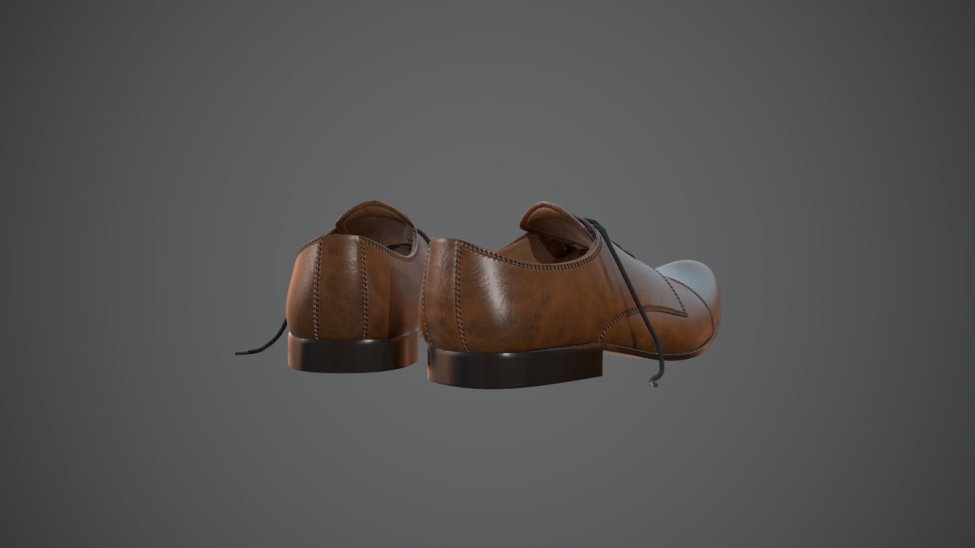 Leather Shoes Pbr Game Ready Low-poly 3D model_4
