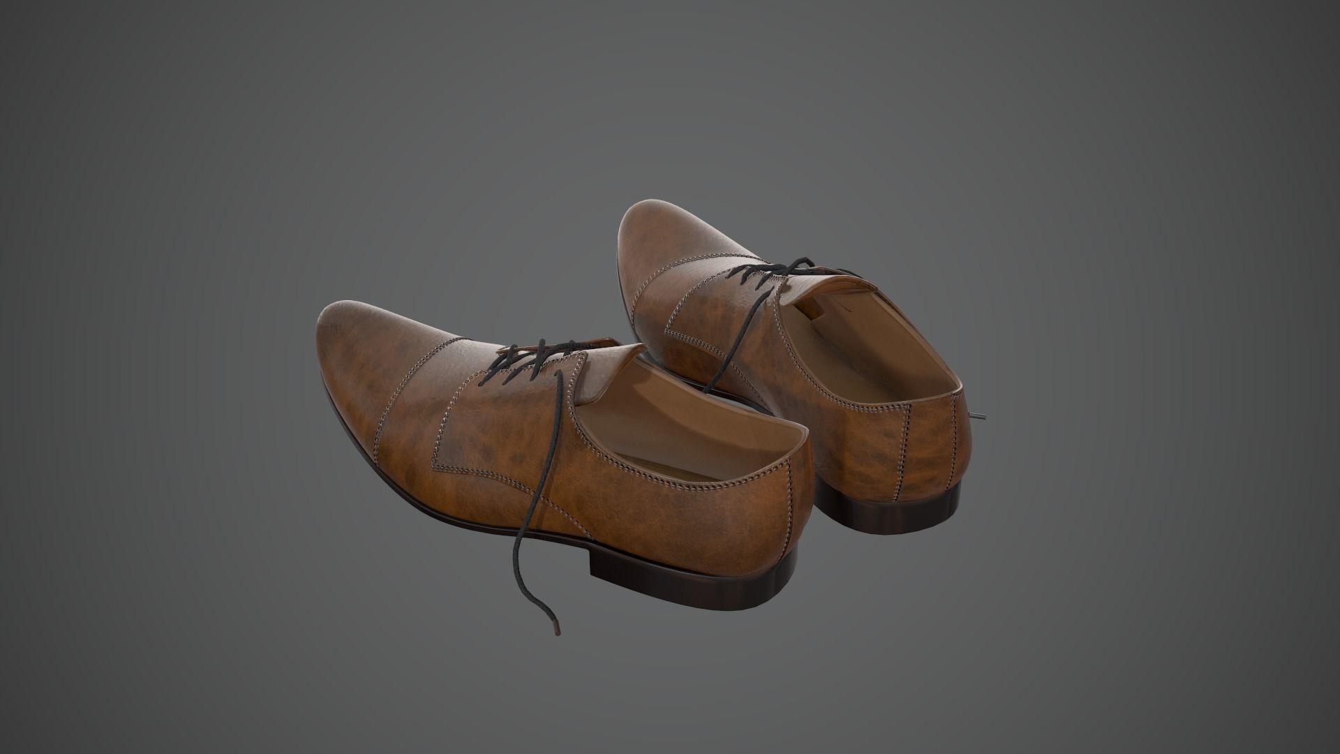 Leather Shoes Pbr Game Ready Low-poly 3D model_3